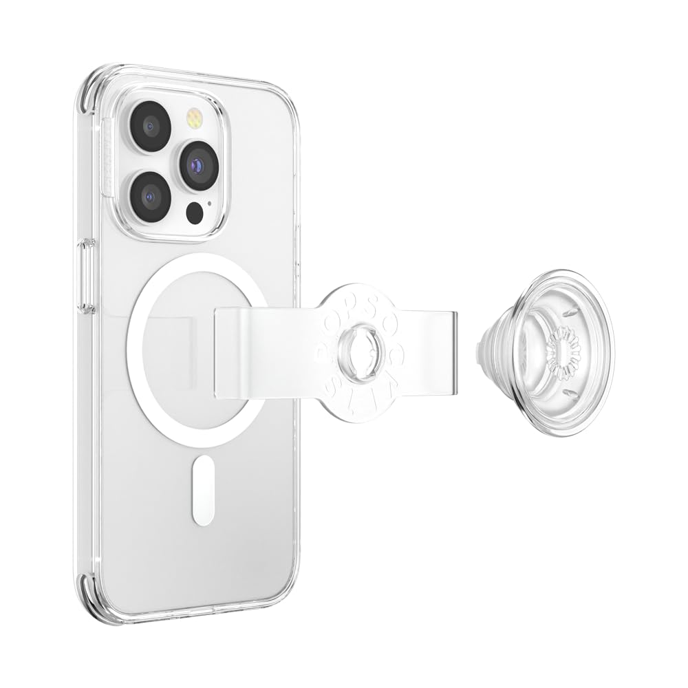 PopSockets iPhone 14 Pro Case with Grip & Slide - MagSafe Compatible, Wireless Charging Clear Protective Cover | Perfect for Everyday Use, Commuting & Hands-Free Convenience