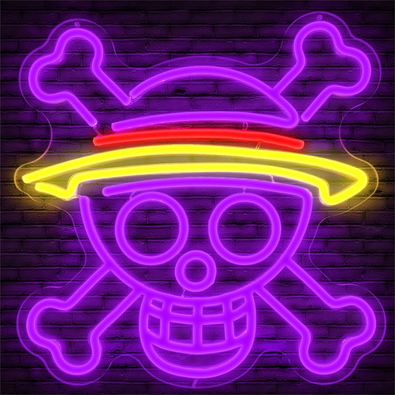 Anime Skull Head LED Neon Sign - Custom Neon Light for Teen Bedroom, Game Room & Wall Decor - Perfect for Bar, Club, Party, Birthday, Halloween & Christmas Gifts - Cool Lighting for Gaming Setup, Man Cave & Dorm Room