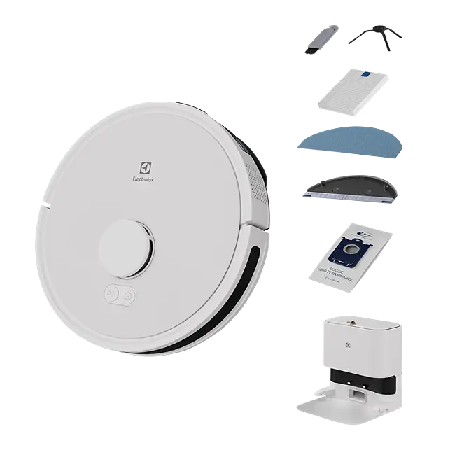 Electrolux EFR71222DS Ultimate Home 700 Robotic Vacuum and Mop Combo - Smart Cleaning for Hardwood Floors, Carpets & Pet Hair - Ideal for Homes with Pets & Allergies