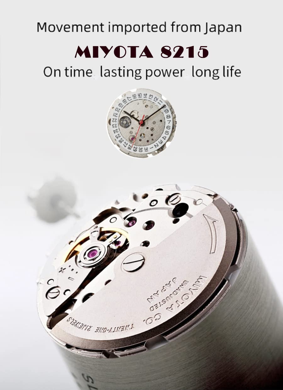 Premium Titanium Men's Automatic Mechanical Watch - 100M Waterproof, Unidirectional Rotating Bezel, Scratch-Resistant Sapphire Crystal with Luminous Coating - Durable Luxury Watch for Business, Outdoor & Formal Occasions