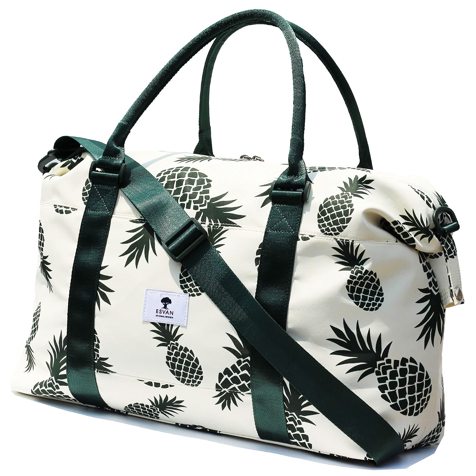 ESVAN Water-Resistant Travel Tote Duffel Bag - Gym & Weekender Overnight Carry-On with Wet Pocket & Trolley Sleeve - Perfect for Gym, Travel, Beach & Weekend Getaways