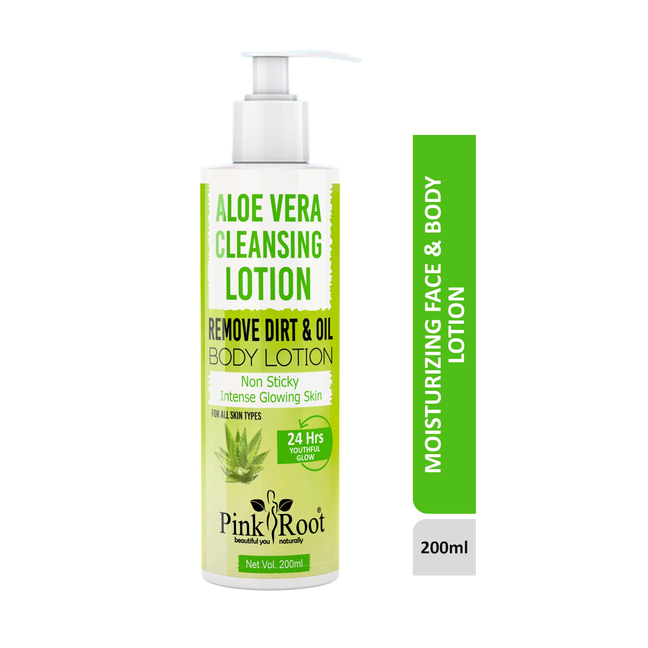 Pink Root Aloe Vera Cleansing Milk 200ml & Diamond Cream 500gm - Hydrating Facial Cleanser & Moisturizer Set for Dry Skin - Perfect for Daily Skincare Routine & Spa Night