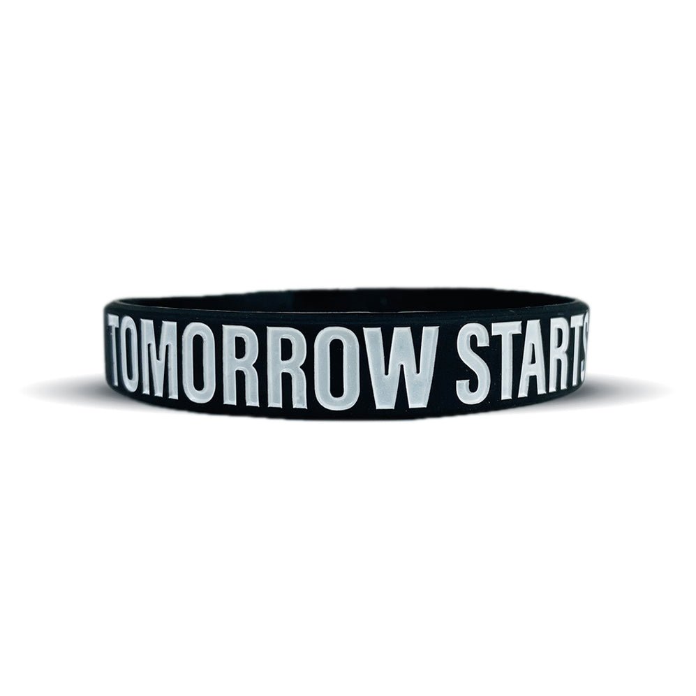 TOMORROW STARTS TODAY Motivational Wristband - Inspirational Silicone Bracelet for Men & Women - Perfect for Gym, Workouts, Sports & Daily Motivation