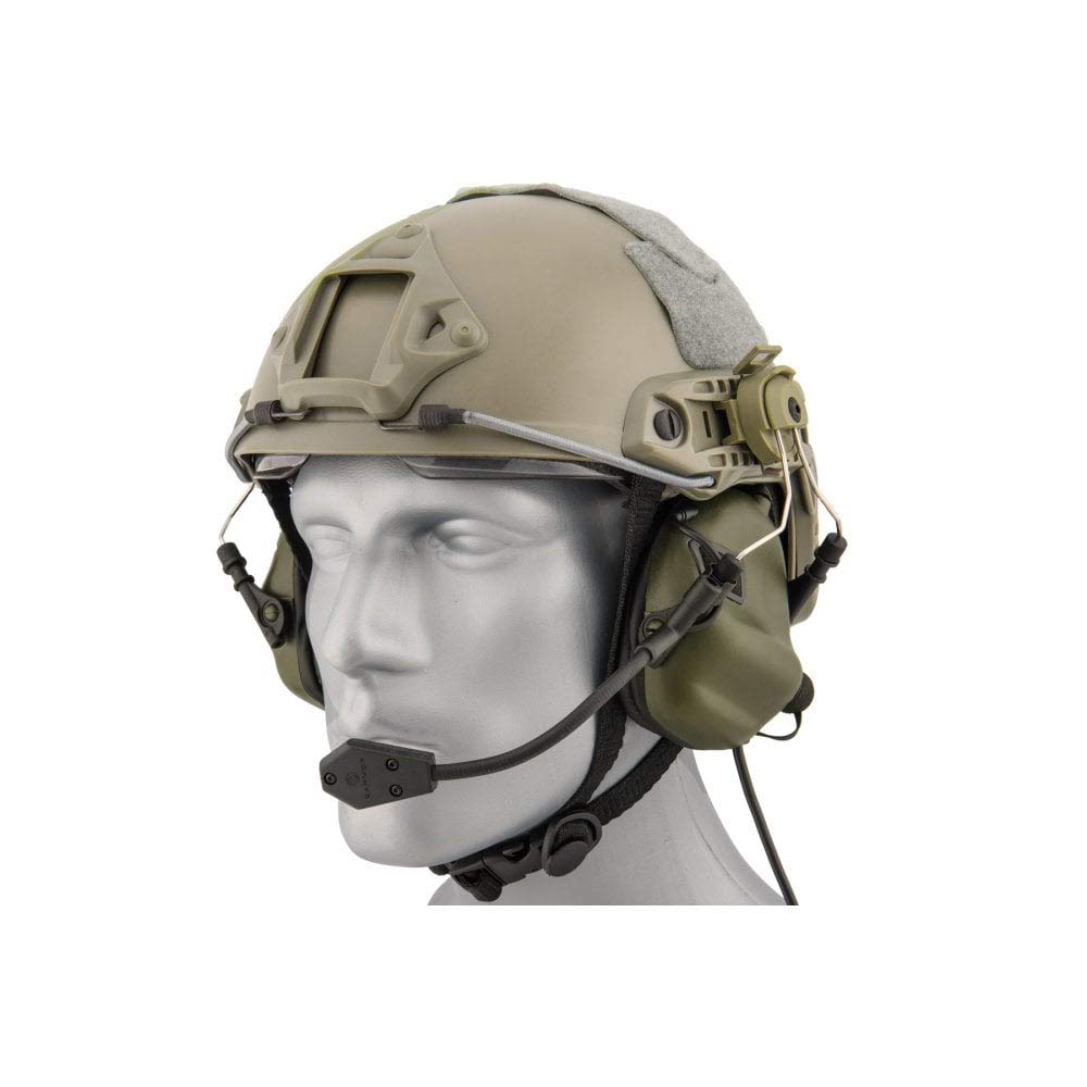 Earmor M32H Tactical Helmet Headset with 22dB NRR Hearing Protection, Fully Adjustable Olive Green Headphones - Perfect for Shooting Ranges, Airsoft & Military Training