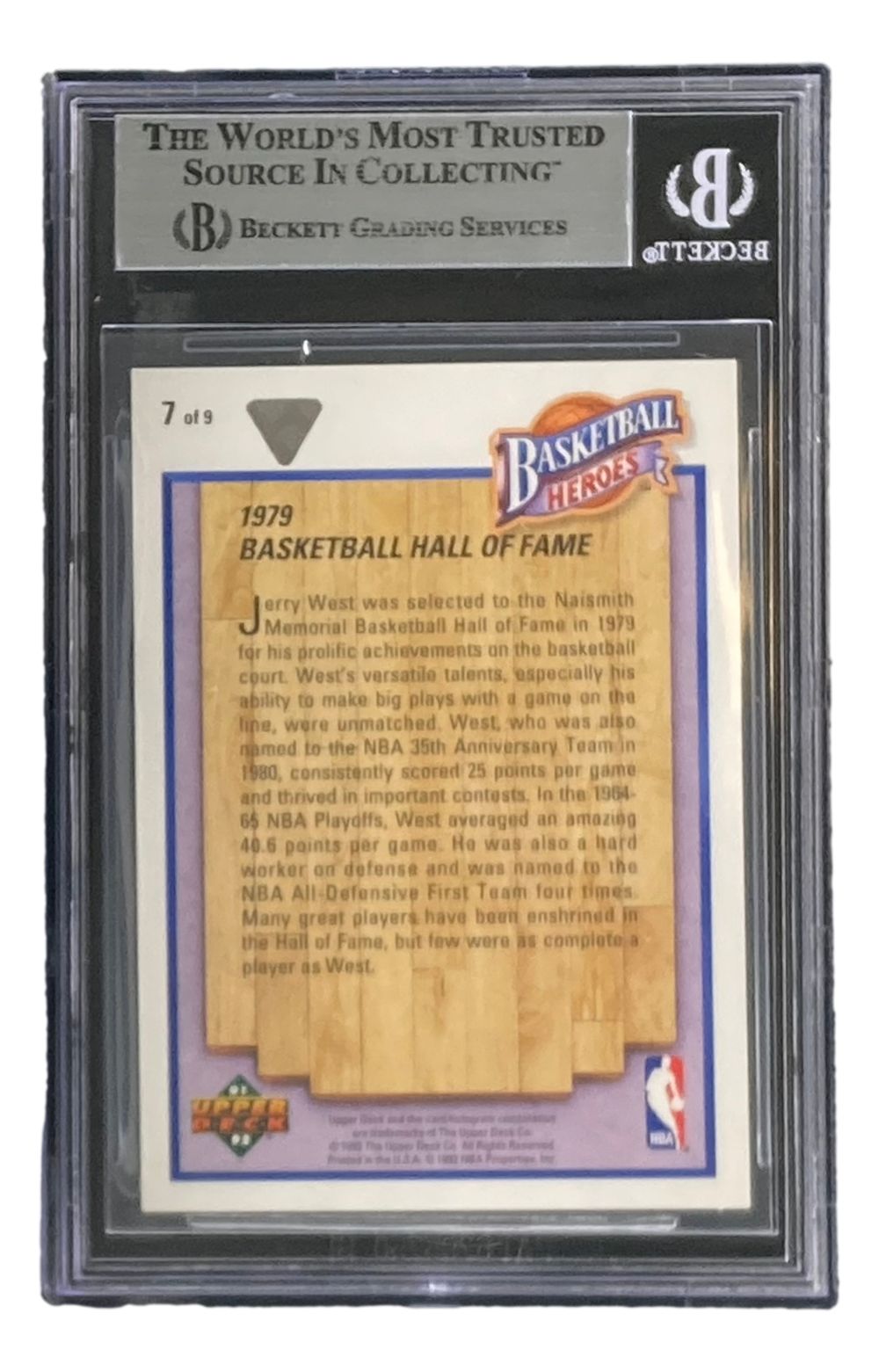 Authentic Jerry West Autographed 1991-92 Upper Deck Heroes #7 Lakers Basketball Trading Card - Perfect for NBA Memorabilia Collectors & Lakers Fans - Display in Home Office, Man Cave, or Sports Collection