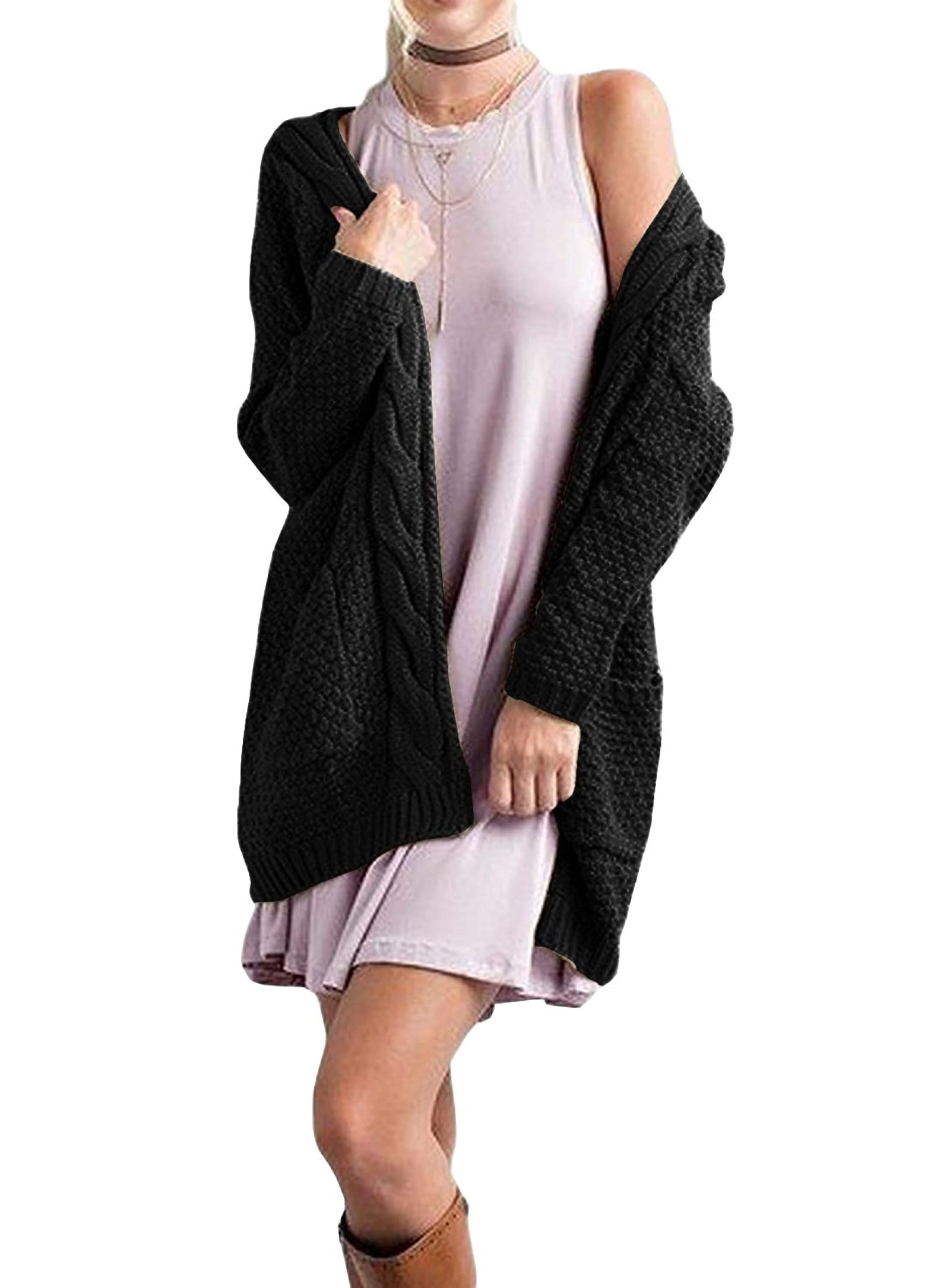 Chunky Knit Cardigan for Women - Oversized Long Sleeve Sweater with Pockets | Cozy Fall & Winter Wear
