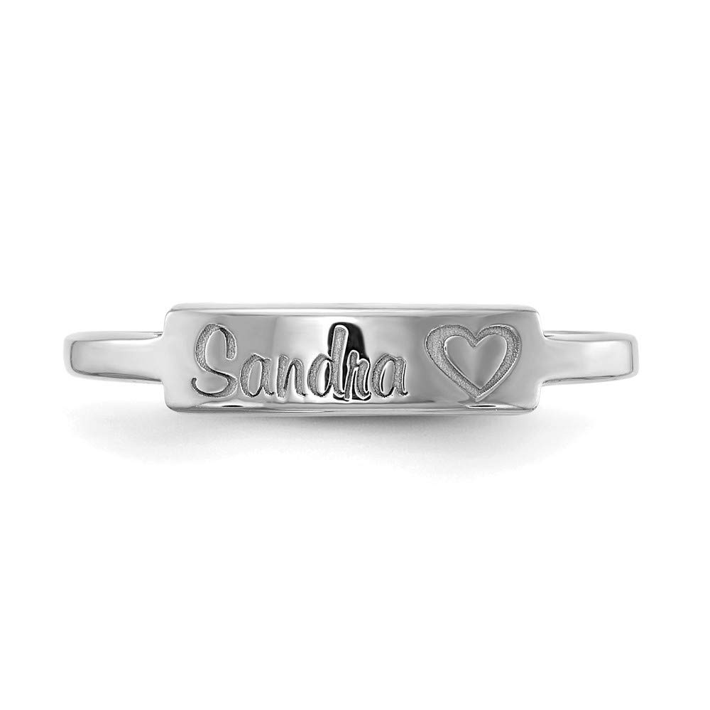 925 Sterling Silver Name Bar Ring Band - Personalized Custom Engraved Jewelry for Women & Men - Perfect for Anniversaries, Weddings, and Gifts