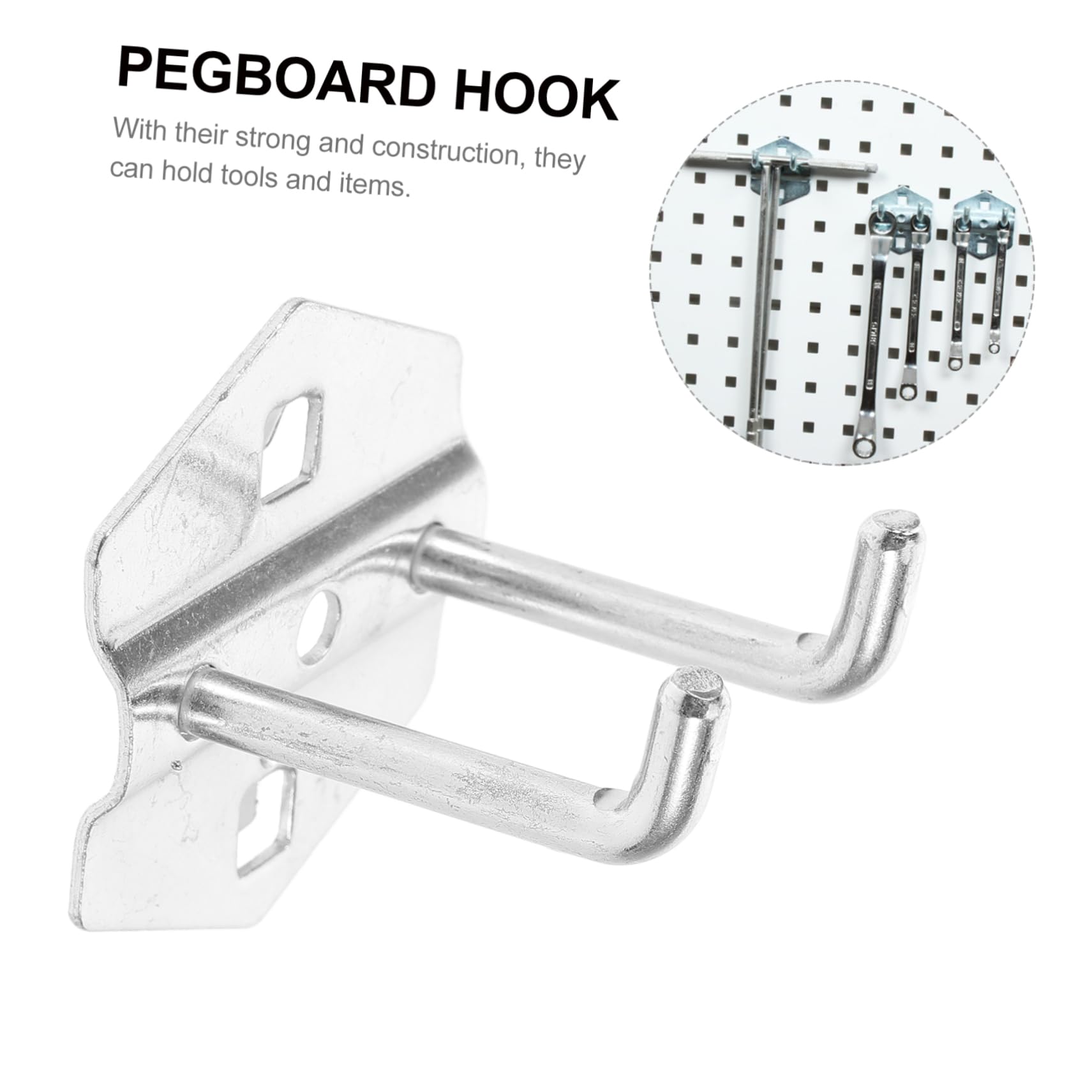 ULTECHNOVO 6-Pack Metal Pegboard Hooks - Heavy Duty Garage Organizer Hooks for Tools, Accessories - Easy to Install & Sturdy Design - Perfect for Workshop, Garage, Shed Organization & DIY Storage