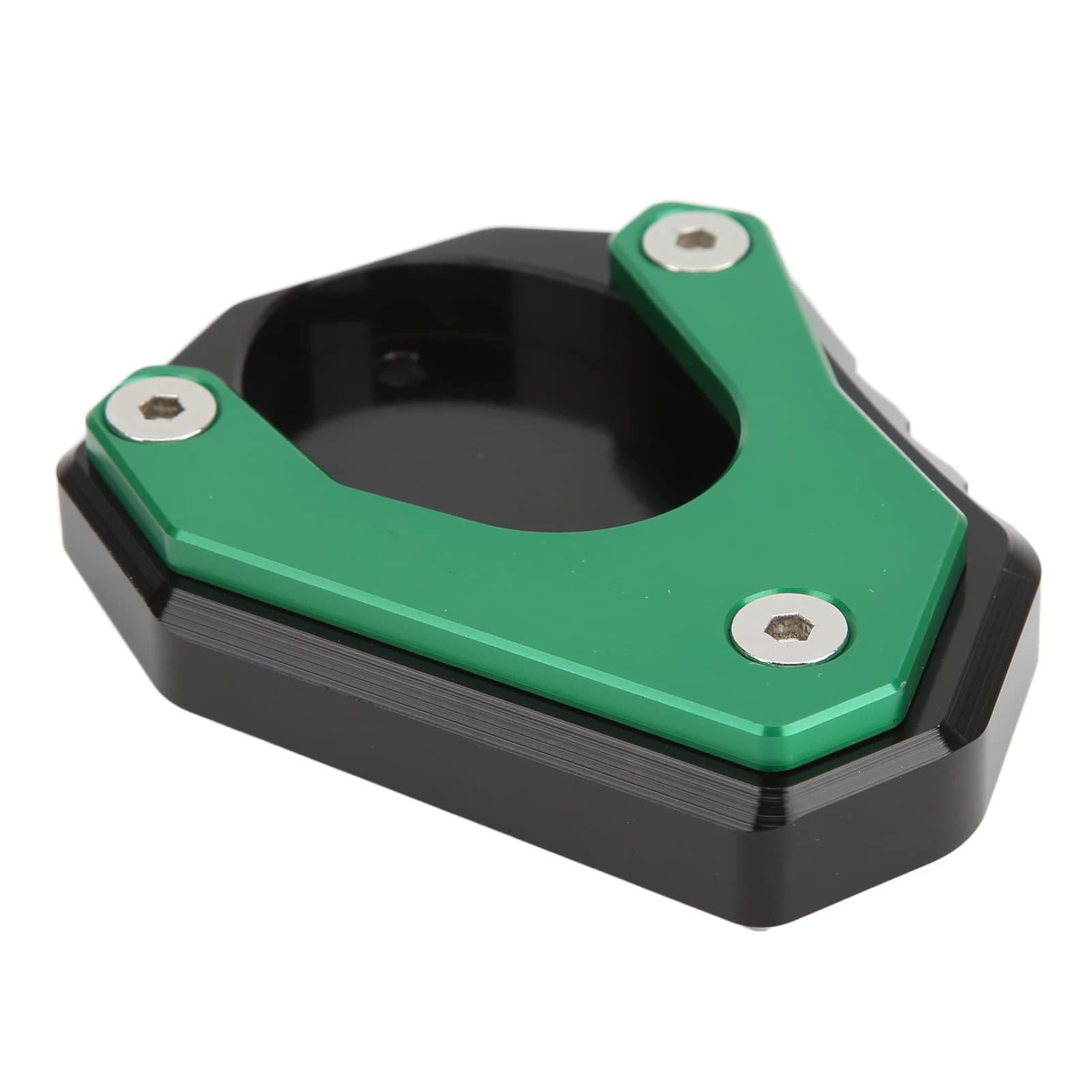 Motorcycle Kickstand Extension Plate - Durable Side Stand Foot Pad with Abrasion Resistance for Secure Parking (Green) - Perfect for Harley, Honda, Kawasaki & Other Cruiser Bikes on Uneven Surfaces