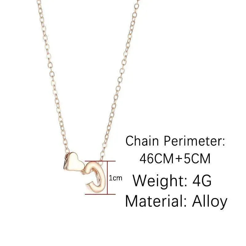 Tiny Heart & Initial Letter Pendant Necklace - Personalized Name Necklace for Women | Perfect Gift for Valentine's Day, Anniversary & Birthday