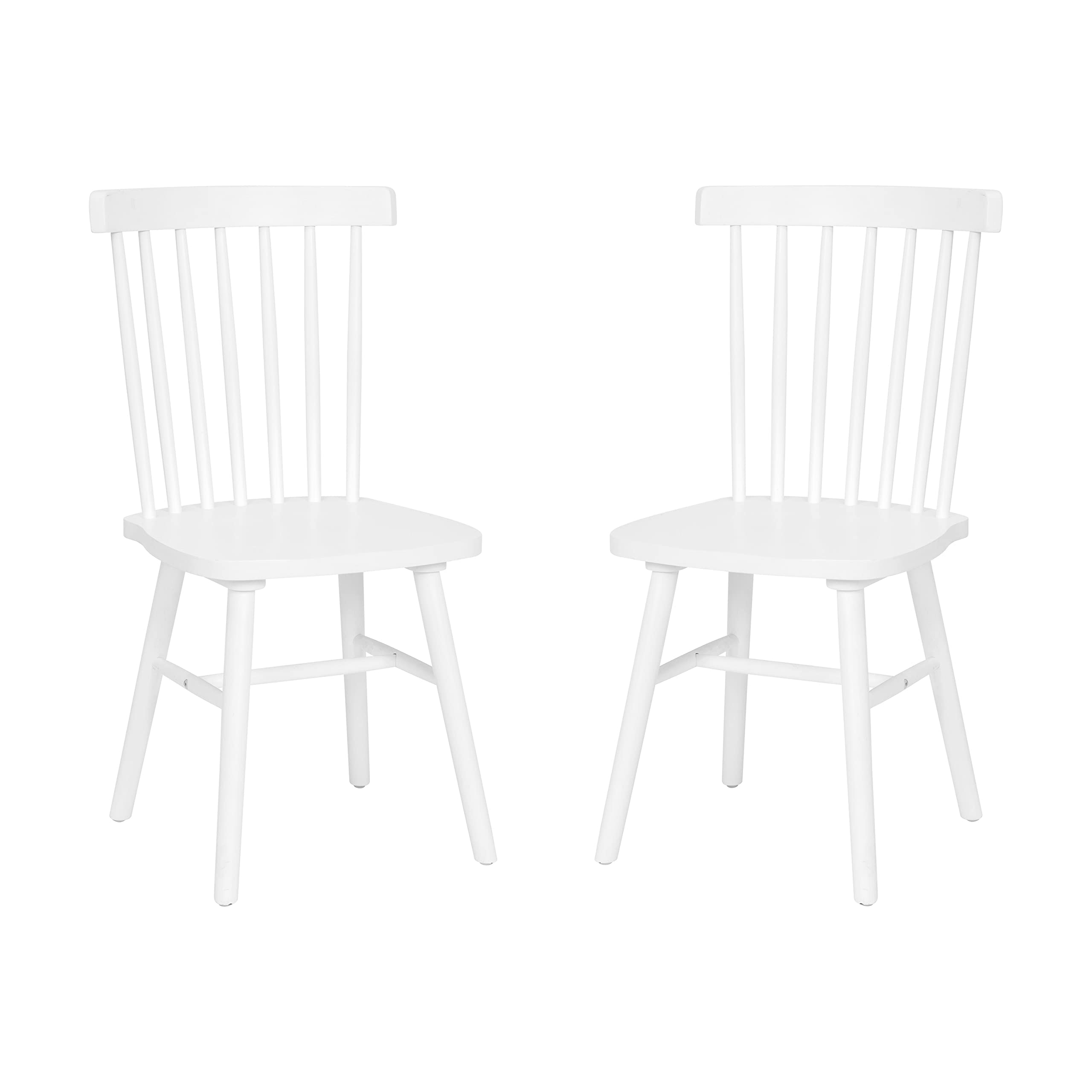 Flash Furniture Ingrid Commercial Grade Windsor Dining Chairs - White Solid Wood Spindle Back Armless Chairs for Kitchen, Dining Room & Restaurant - No Assembly Required - Perfect for Home, Office & Commercial Use