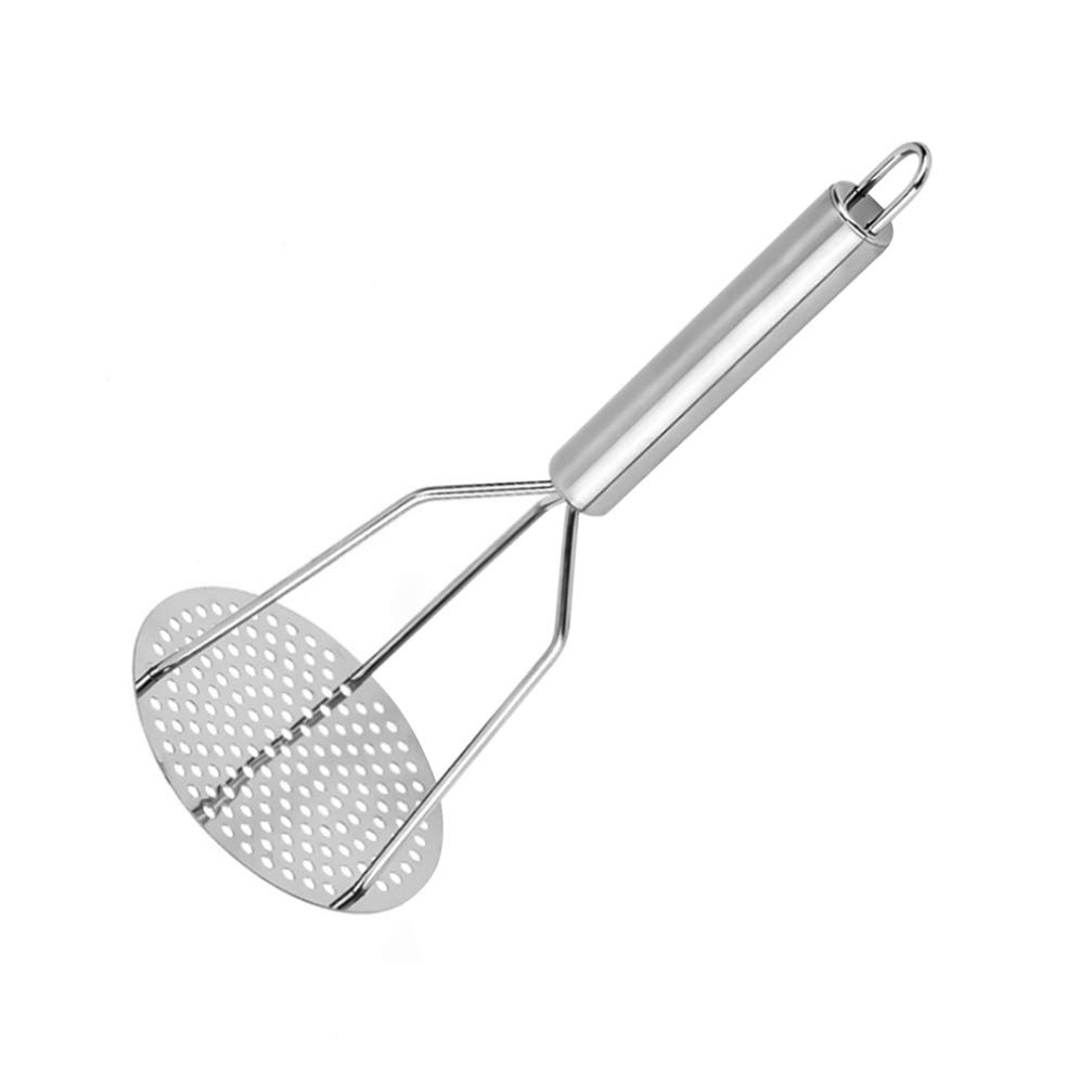 2-Pack Hemoton Potato Masher & Garlic Slicer - Stainless Steel Kitchen Utensil for Mashed Potatoes, Baby Food, and Vegetable Prep | Perfect for Home Cooking, Meal Prep, and Professional Kitchens