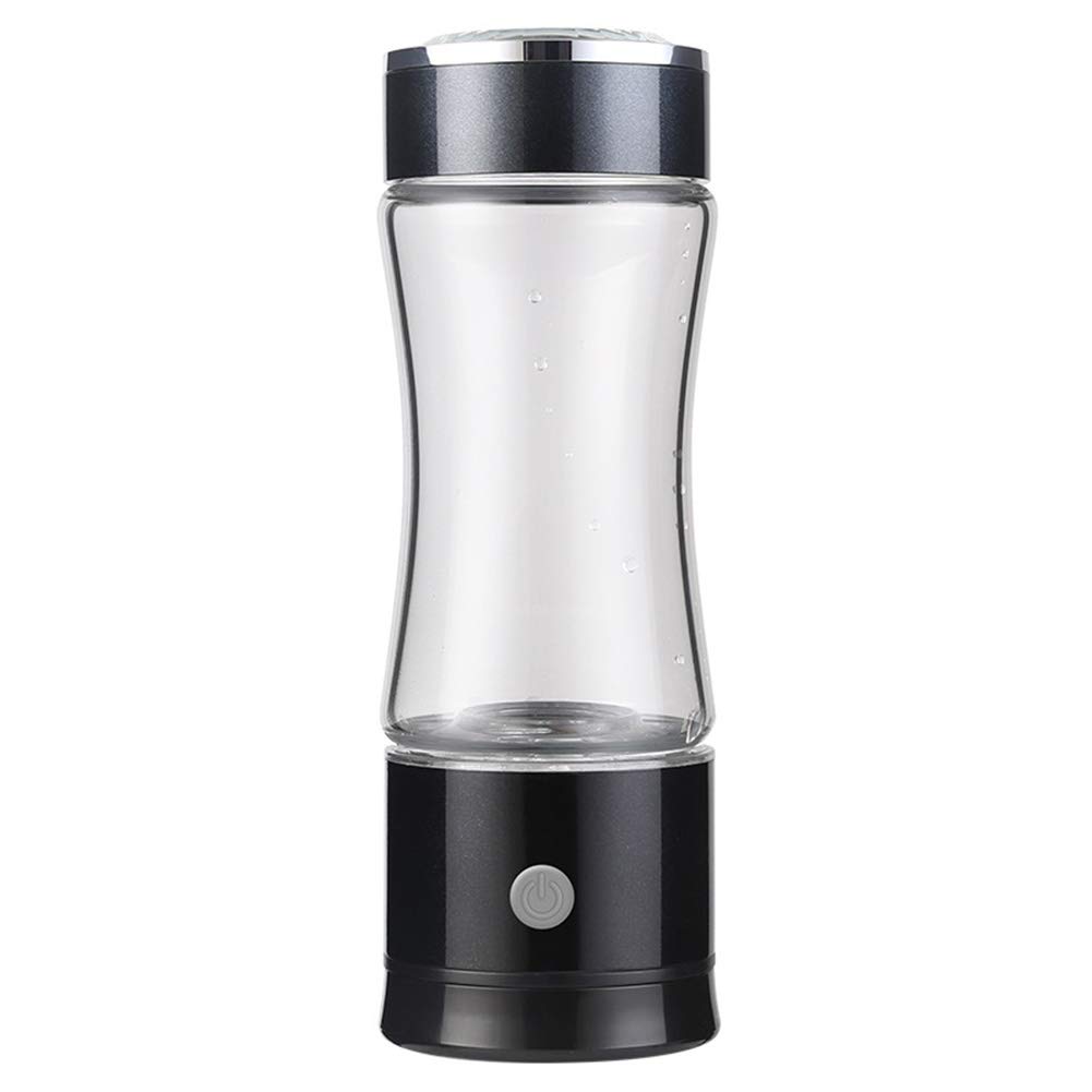 Premium HEN'GMF Hydrogen-Rich Water Bottle with SPE PEM Technology - Portable Glass Hydrogen Generator Cup for Health & Wellness - Perfect for Gym, Travel & Daily Hydration (Black)