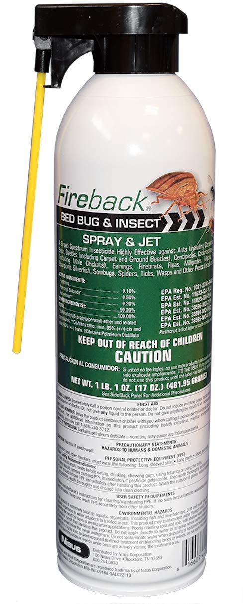 Nisus Fireback Bed Bug & Insect Killer Spray - Fast-Acting Treatment for Mattresses, Furniture & Home Protection