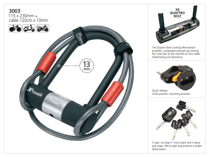 Magnum D Lock - Heavy Duty Bicycle U Lock with Key, Anti-Theft Bike Lock for Outdoor Cycling Security - Perfect for Commuters, Mountain Bikes & Urban Riders