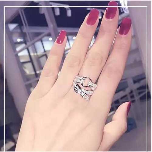 Cowgirl Belt-Shaped Ring with CZ Stones - Western Fashion Jewelry for Country Music Festivals & Rodeo Events