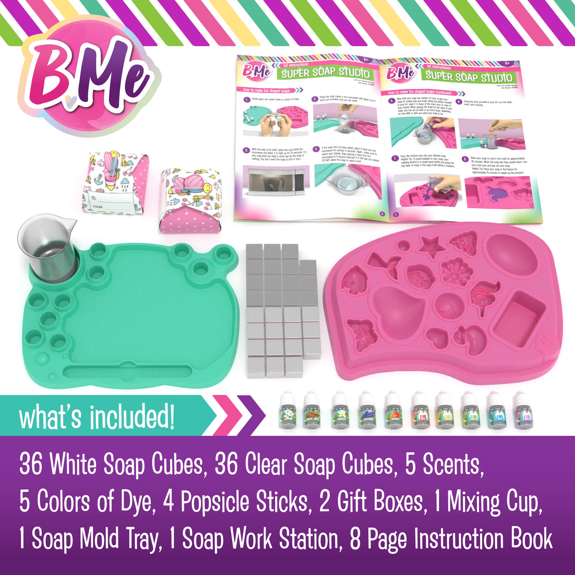 **Kids Soap Making Kit for Ages 6+ | DIY 15+ Fun Shapes with 5 Scents | Science Craft Gift for Girls & Boys | Perfect for Birthday, STEM Learning & Creative Play**