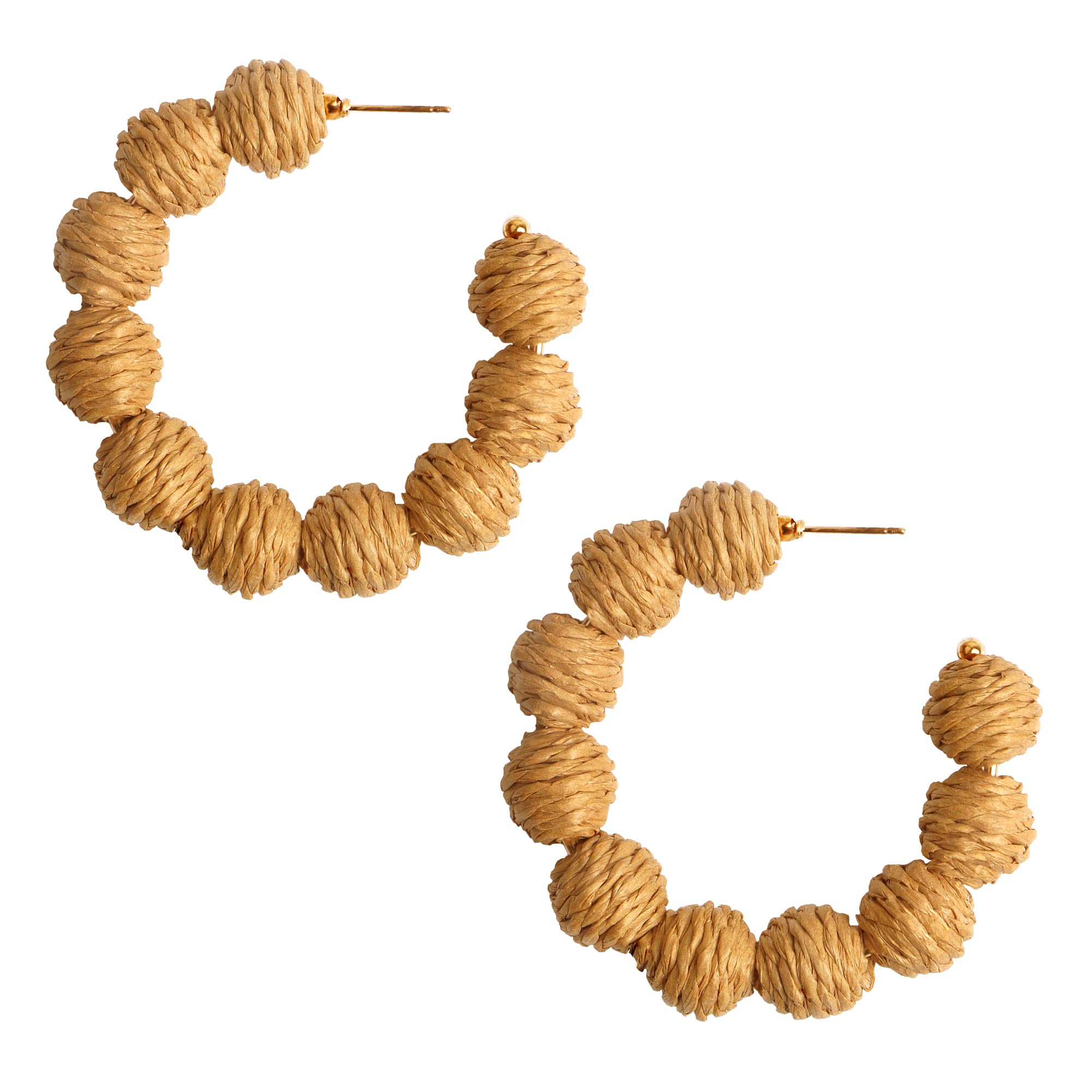 Handmade Rattan Hoop Earrings for Women - Boho Straw Dangle Earrings with Geometric Design, Summer Beach Statement Jewelry | Perfect for Vacation, Festival, and Boho Fashion Outfits