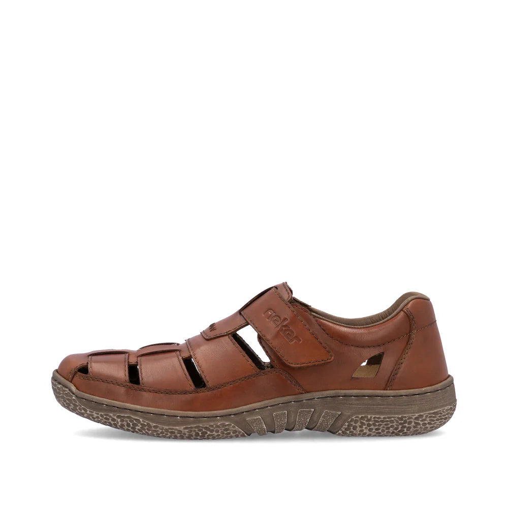 Rieker 03578 Brown Men's Casual Loafers - Comfortable Slip-On Shoes for Business, Office & Everyday Wear
