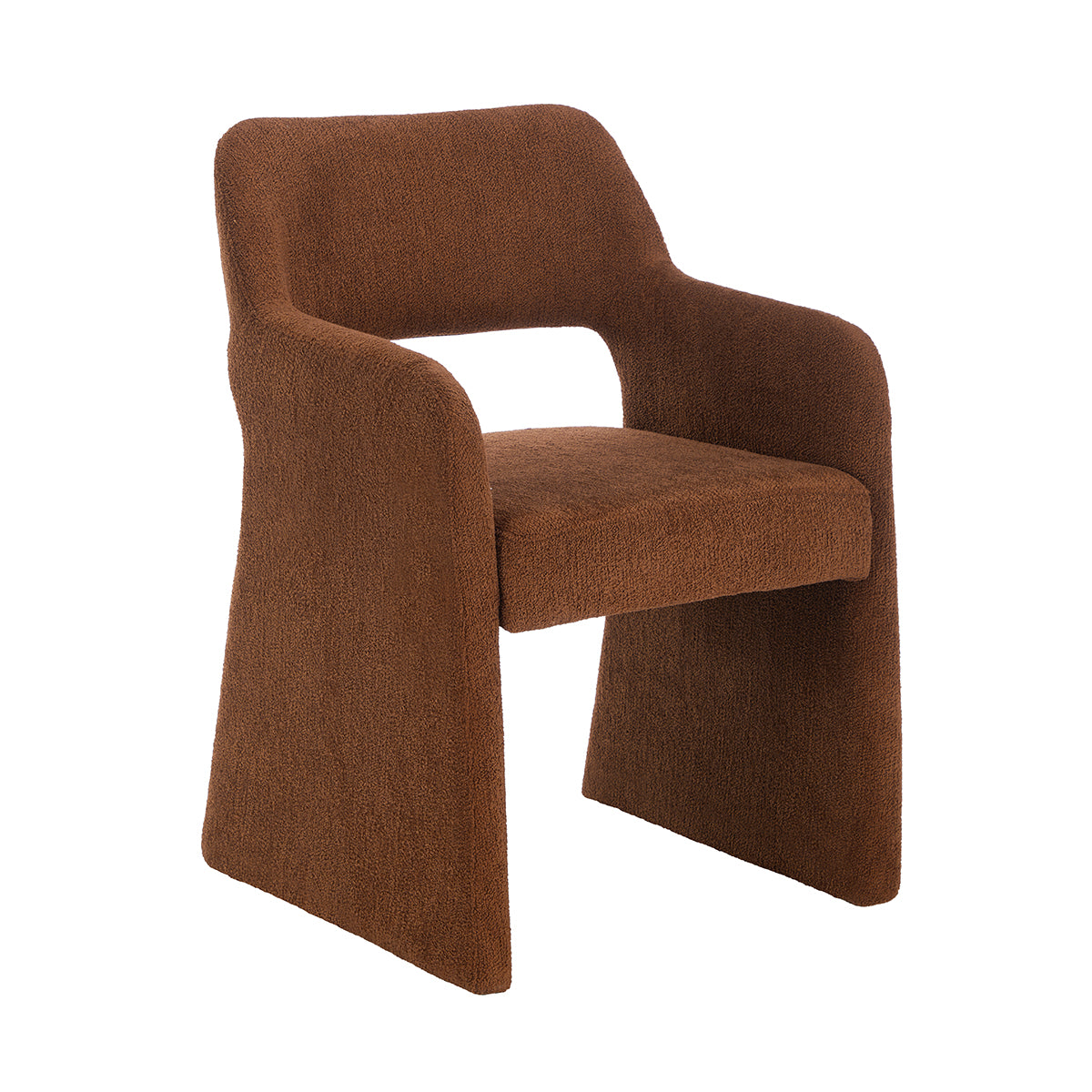Amelia Boucle Dining Arm Chair - Upholstered Accent Chair for Kitchen, Dining Room & Office - Modern Comfortable Seat with Soft Fabric & Sturdy Frame
