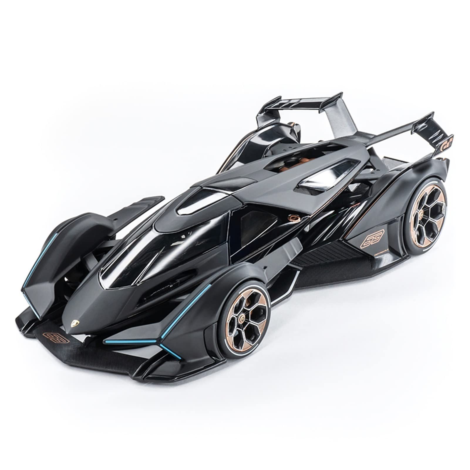 COCOSTOR 1:18 Scale Diecast Lamborghini V12 Vision GT Model - Black Alloy Sports Car Toy for Collectors & Kids | High Detail Replica | Perfect for Christmas Gifts, Birthday Presents & Display