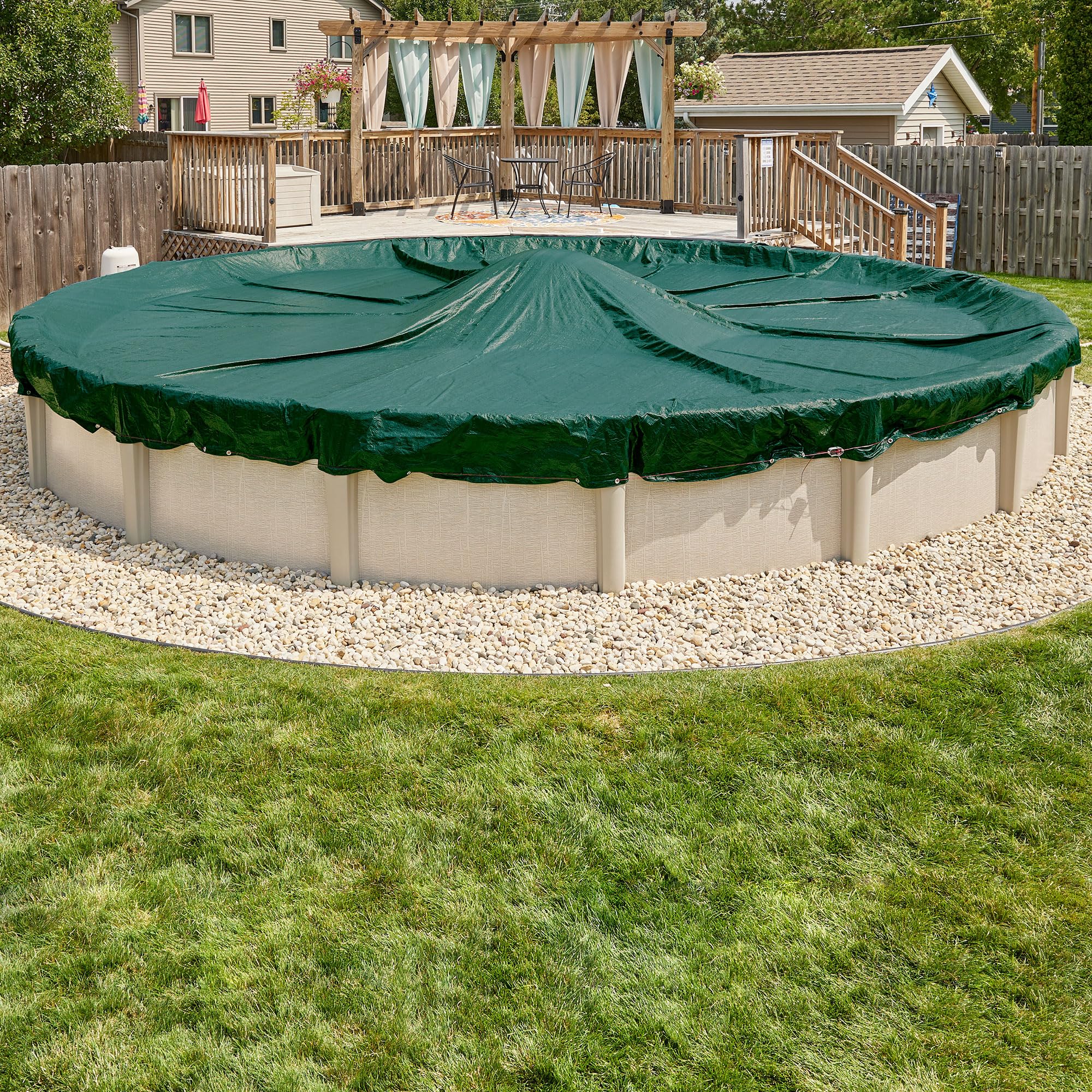 Doheny's Heavy-Duty Winter Pool Cover for Above Ground Pools - Premium Protection Against Snow, Ice & Debris | Perfect for Winterizing Inground & Above Ground Swimming Pools | Commercial-Grade Material for Long-Lasting Performance