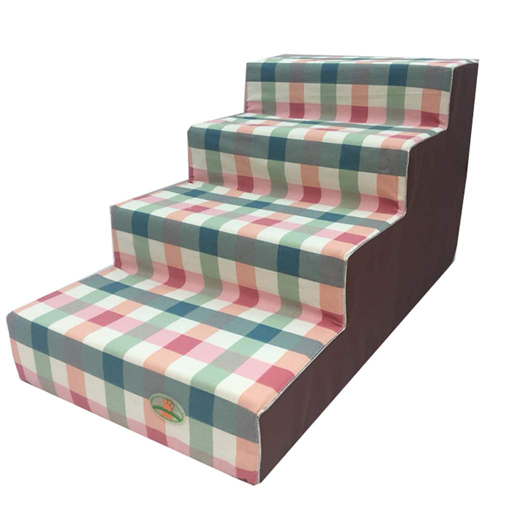 ZBM Easy 4-Step Foam Pet Stairs for High Beds - Portable Dog & Cat Ramp, Non-Slip Pet Steps for Small to Medium Pets - Perfect for Elderly Pets, Post-Surgery Recovery, and Bed/Couch Access