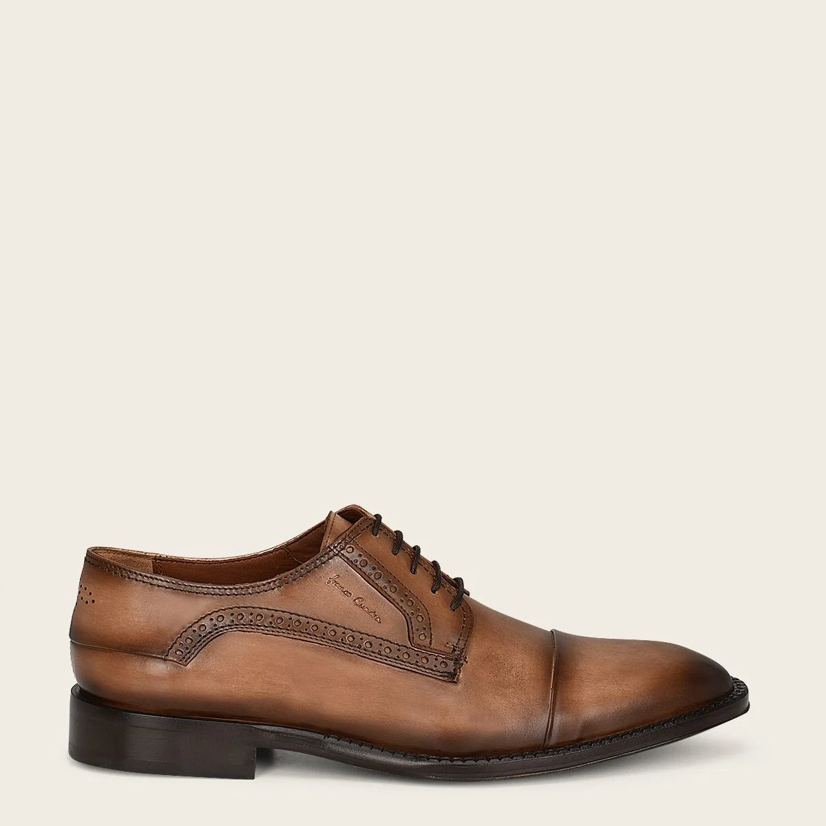 D24TVTV Brown Franco Cuadra Shoes for Men - Premium Leather Dress Shoes for Business & Formal Occasions - Comfortable & Stylish Office & Wedding Footwear