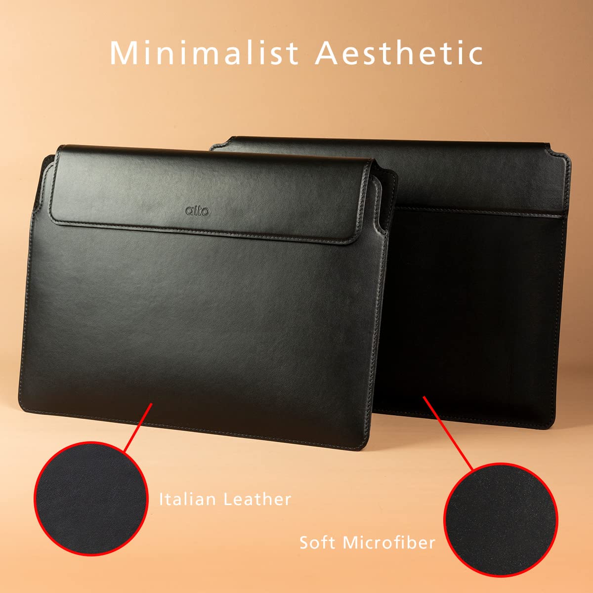 Premium Italian Leather Laptop Sleeve for MacBook Air & Pro 13/14 inch - Protective Case for MacBook Air 13.3