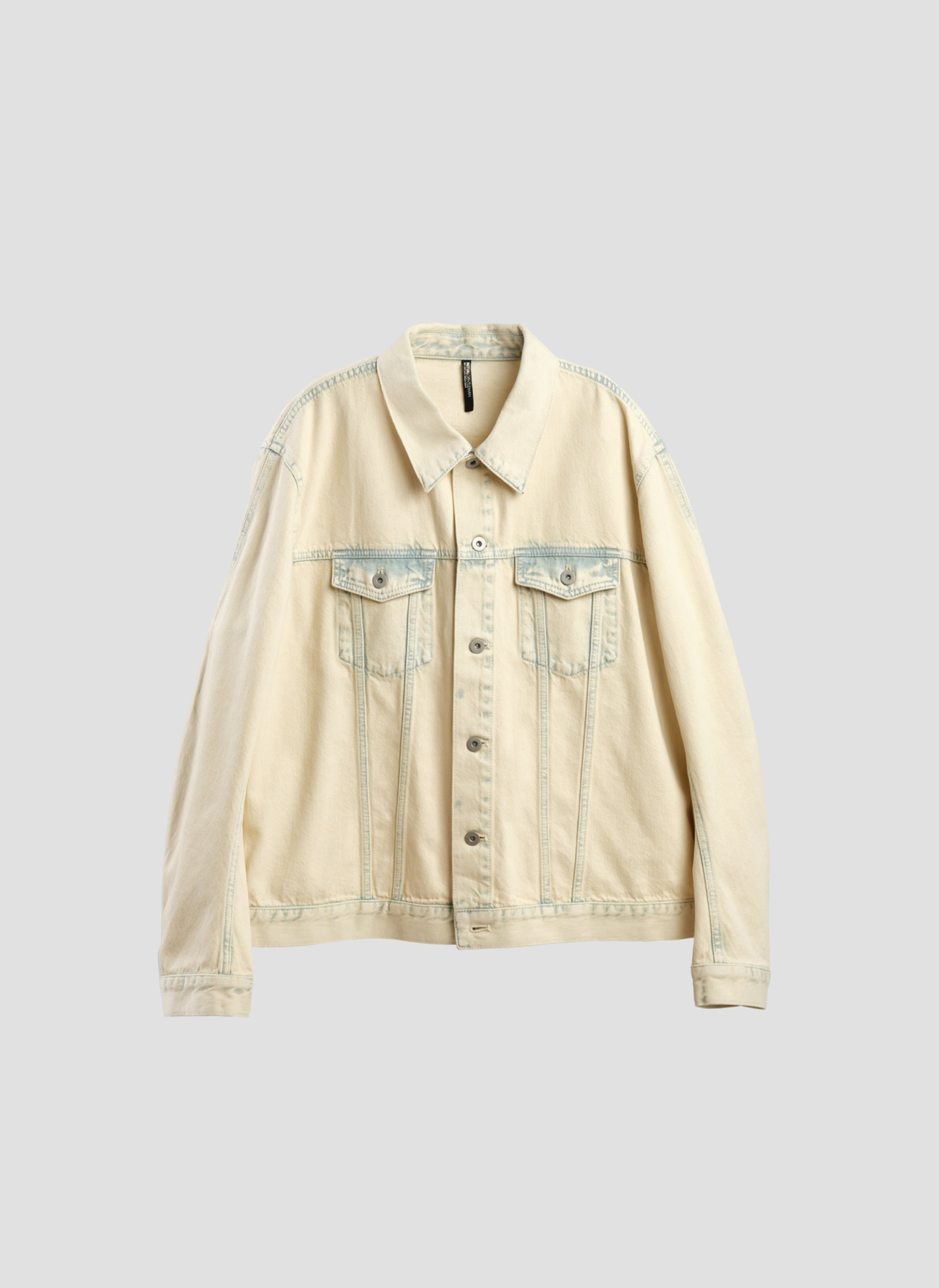 Vintage Bleached Wash Cotton Denim Type 3 Trucker Jacket for Men - Distressed Denim Jacket with Button Front & Chest Pockets - Perfect for Casual Outfits, Streetwear & Fall Layering