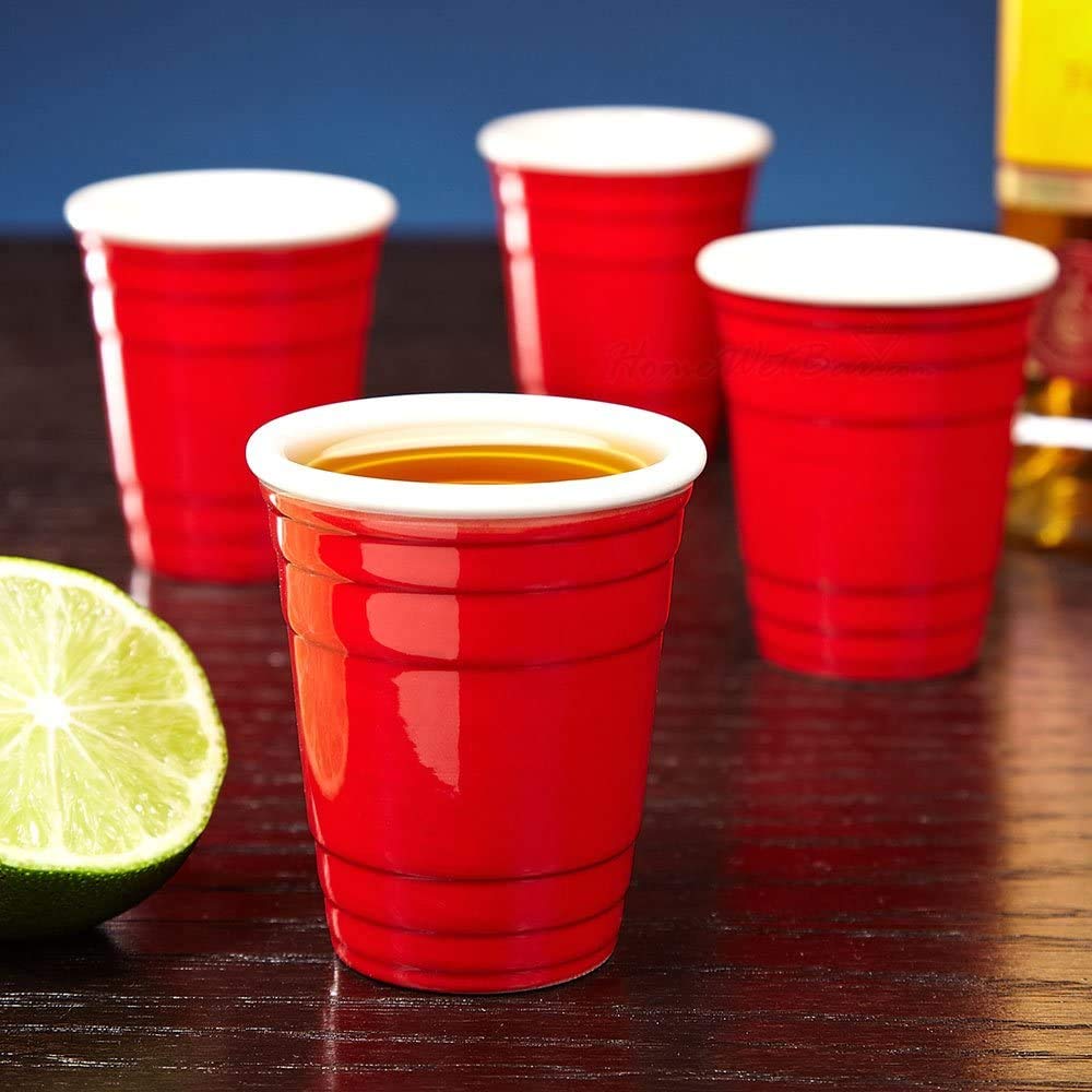 20 Mini Red Solo Cups - Disposable Party Shot Glasses for Beer, Cocktails & Shots - Perfect for Weddings, BBQs, Tailgates & College Parties