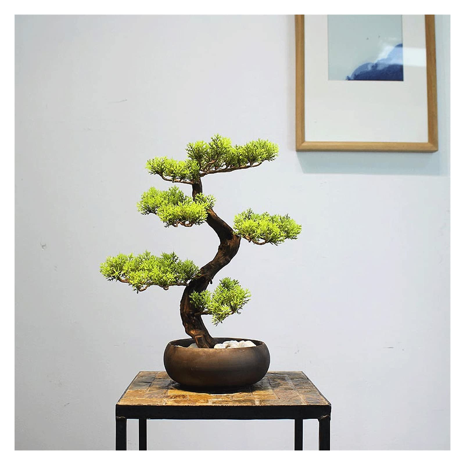 14 Inch Artificial Bonsai Tree - Realistic Fake Pine Bonsai Plant in Pot for Home, Office, Garden & Balcony Decor | Low Maintenance Indoor Houseplant for Zen Decor, Wedding Centerpieces & Japanese Style Interiors
