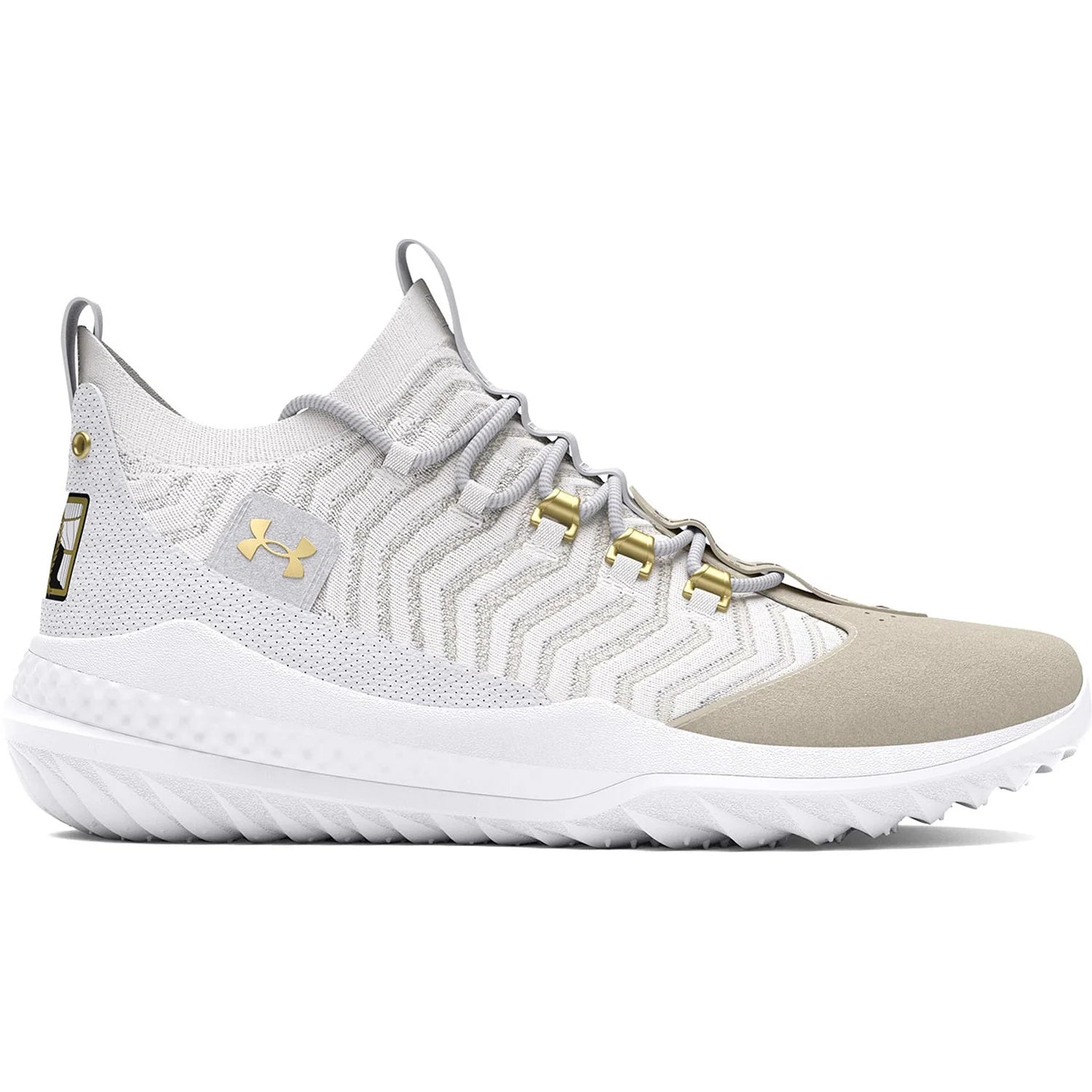 UA Harper 9 White Men's Baseball Turf Shoes - Lightweight Cleats for Artificial Grass - Perfect for Training, Games & Field Sports (Model 3027443-101)