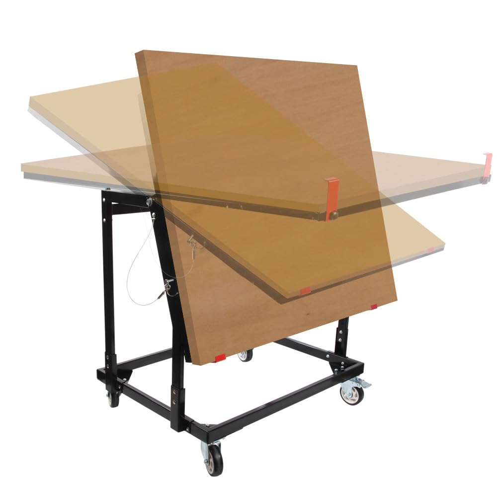 O'SKOOL Panel Handler Cart and Shop Stand - Heavy Duty Tilting Panel Cart with 4 Rubber Swivel Casters | Perfect for Construction Sites, Woodworking Shops & Garage Organization
