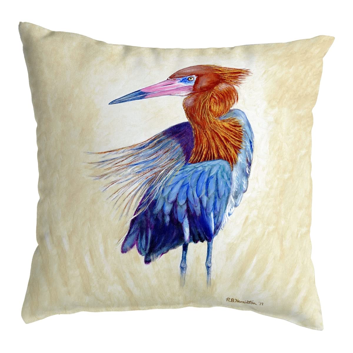 Betsy Drake NC1133 Decorative Throw Pillow 18x18 Inches - Multi-Color for Sofa, Bed, Couch & Home Decor
