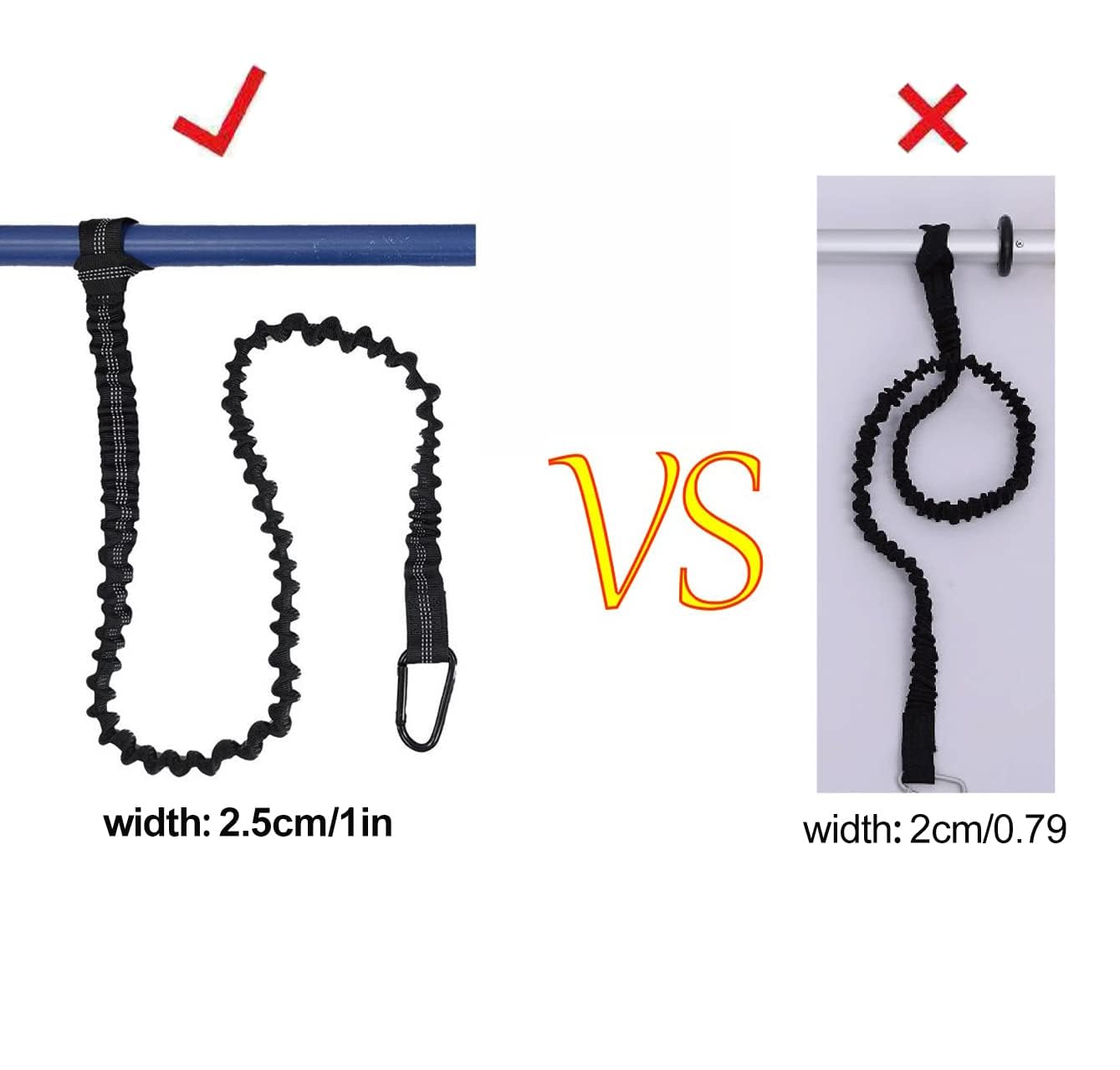 **2 Pack Stretchable Kayak Paddle Leash with Carabiner - Secure SUP, Canoe & Fishing Rod Holder - Durable Paddle Strap for Kayaking, Fishing & Water Sports**    *(Use Case: Perfect for kayaking, stand-up paddleboarding, canoeing, and fishing to keep your gear secure and within reach.)*