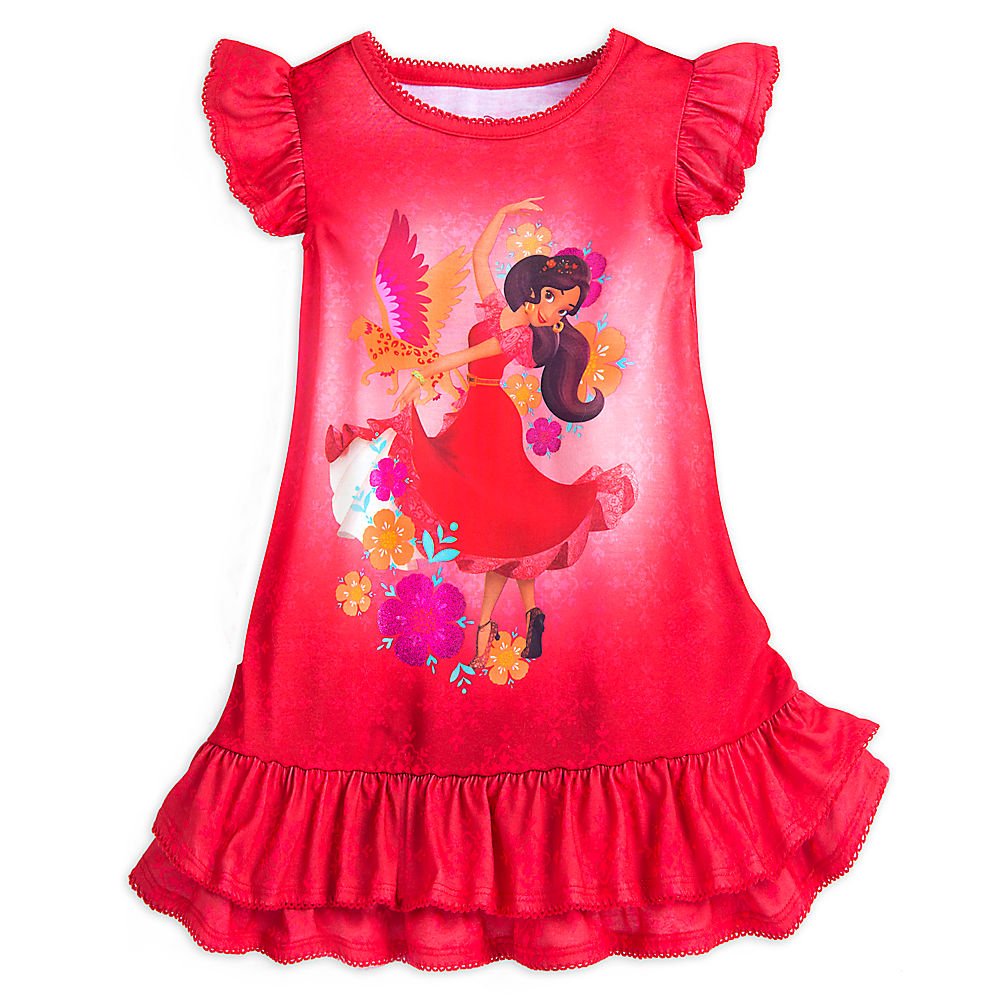 Disney Elena of Avalor Girls' Red Nightshirt - Soft & Comfortable Sleepwear for Kids, Perfect for Bedtime & Sleepovers
