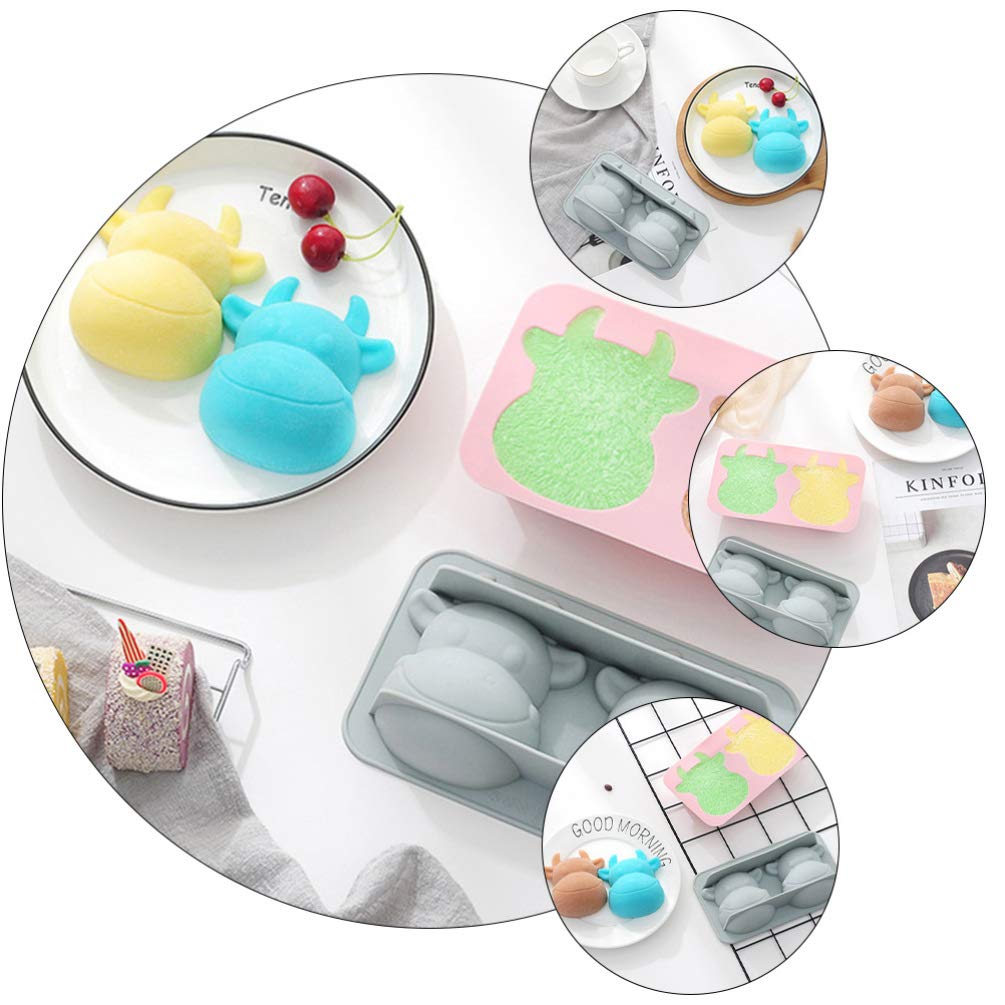 Premium 2-Piece Silicone Baking Molds Set - Cute Cow Head Shape Resin & Chocolate Molds for Cake, Cookie, Candy Making - Ideal for DIY Desserts, Party Treats & Home Baking