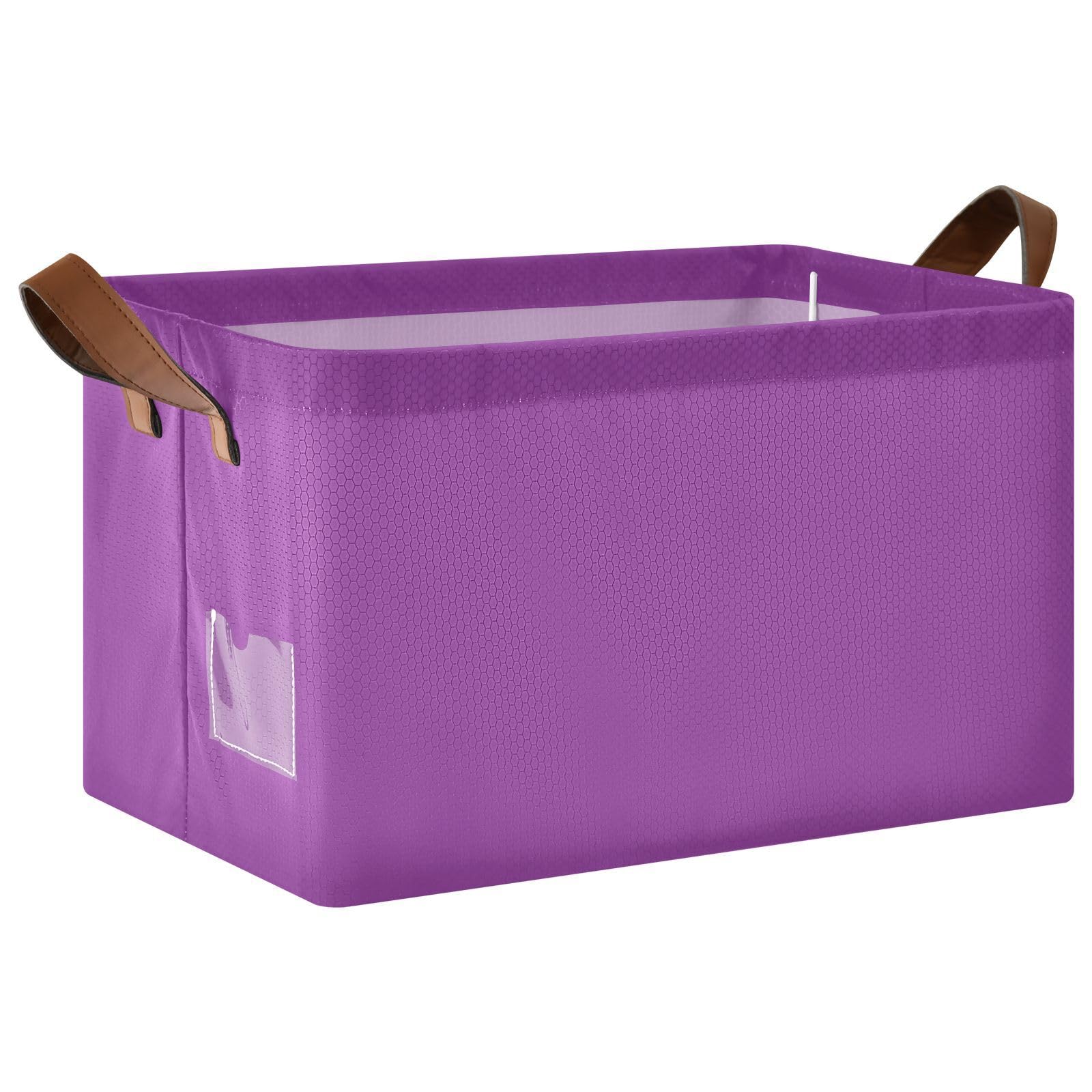 Bright Purple 2-Pack Collapsible Fabric Storage Bins with Handles - Foldable Cube Organizer Baskets for Shelves, Closet, Home & Office - Perfect for Blankets, Clothes, Toys & Home Organization