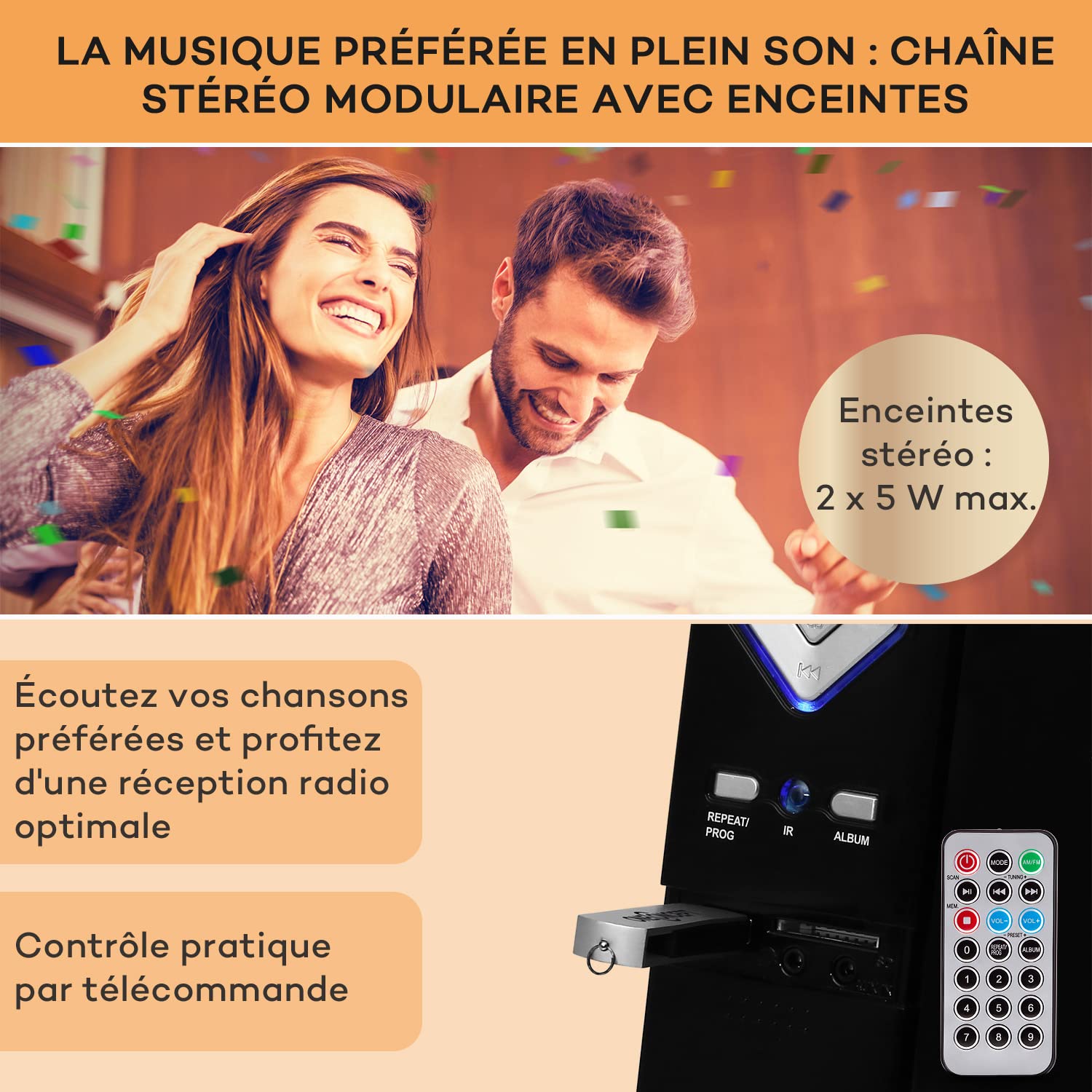 Portable CD Player with FM Radio, MP3, AUX, SD Card & Remote Control - HiFi Stereo Sound, LCD Display, Alarm Clock, Dual Mini Hi-Fi Channels - Perfect for Home, Office & Outdoor Use