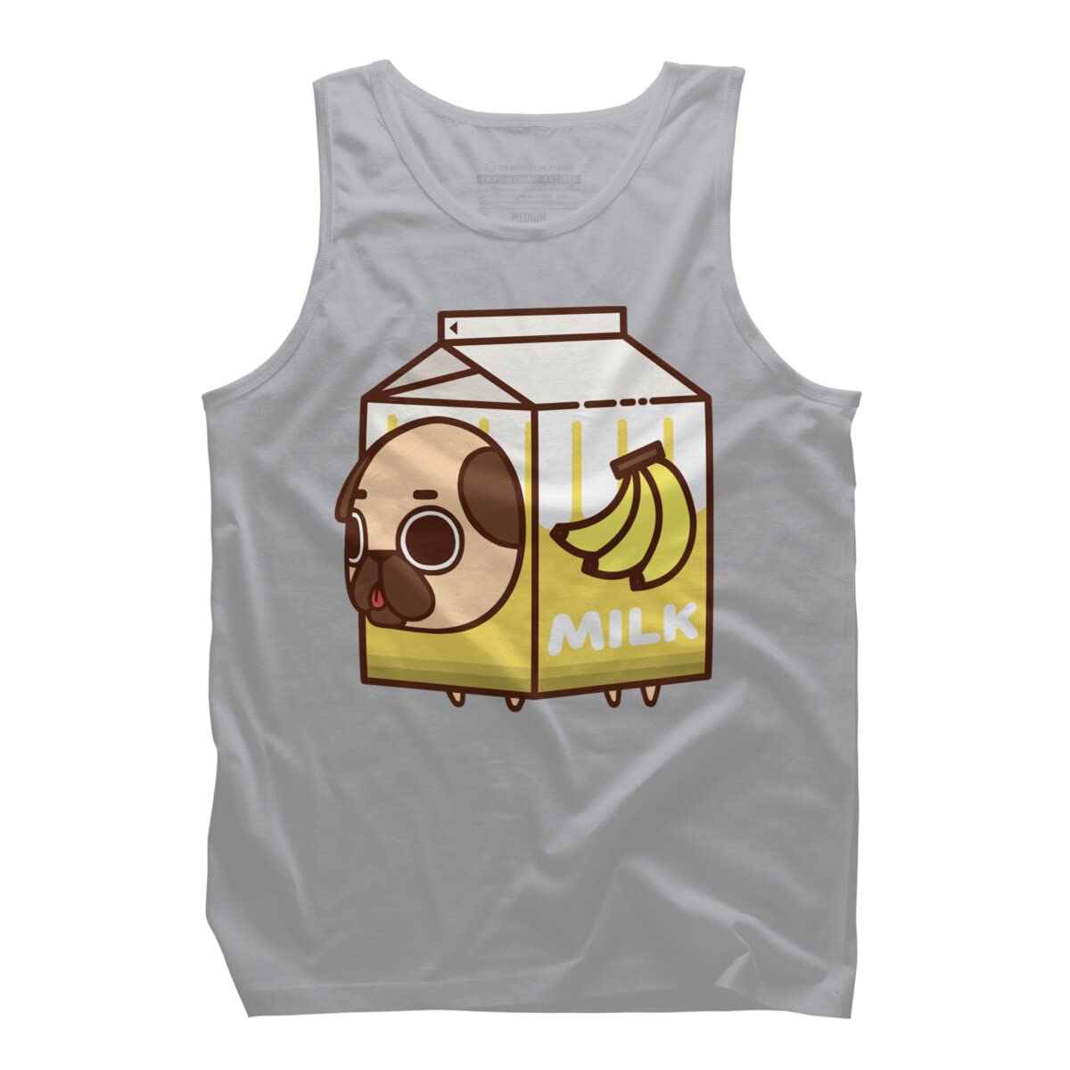 Puglie Banana Milk Graphic Men's Tank Top by Design By Humans - Soft & Comfortable for Summer, Gym, and Casual Wear
