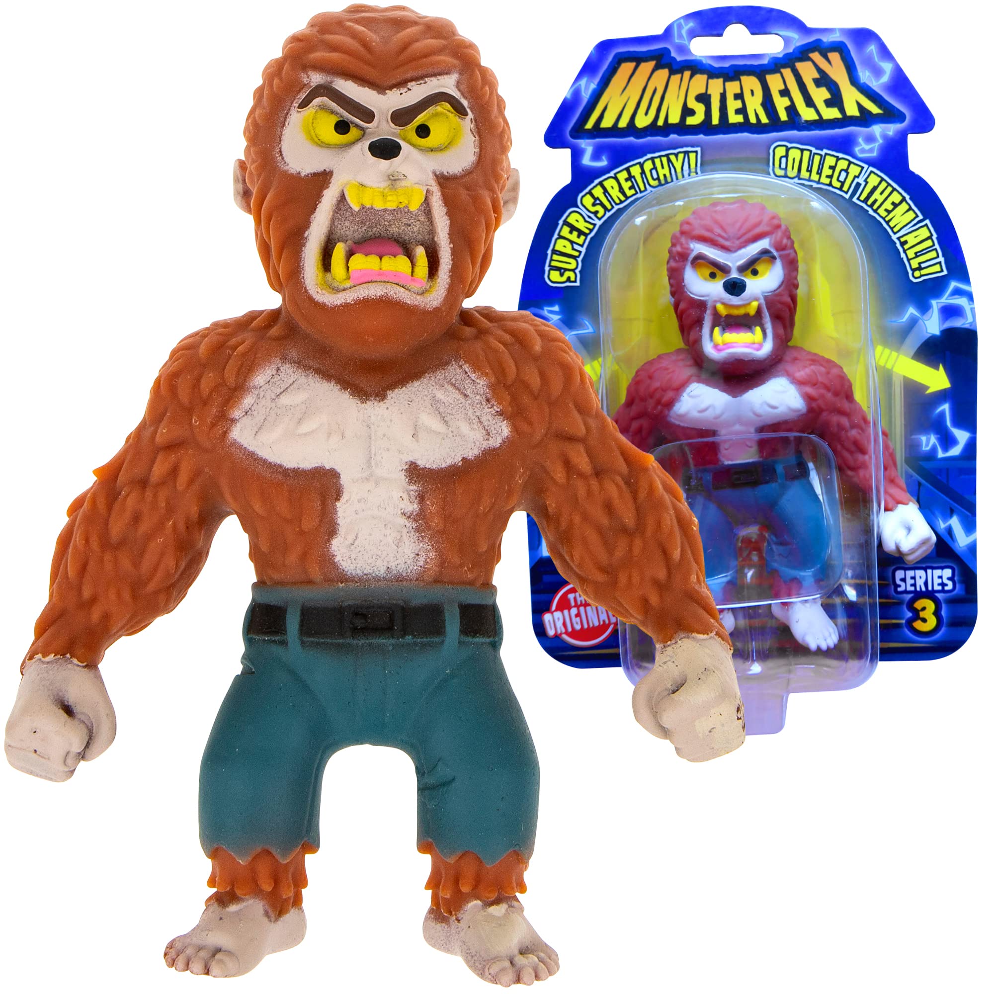 Monster Flex Stretchy Toys for Kids - 14 Unique Spooky Stretch Monster Figures, Sensory Fidget Stress Relief Toys for Boys & Girls | Birthday Party Favors, Gifts & Classroom Rewards (Series 3 Werewolf) - Perfect for Playtime, Stress Relief and Halloween Goodie Bags