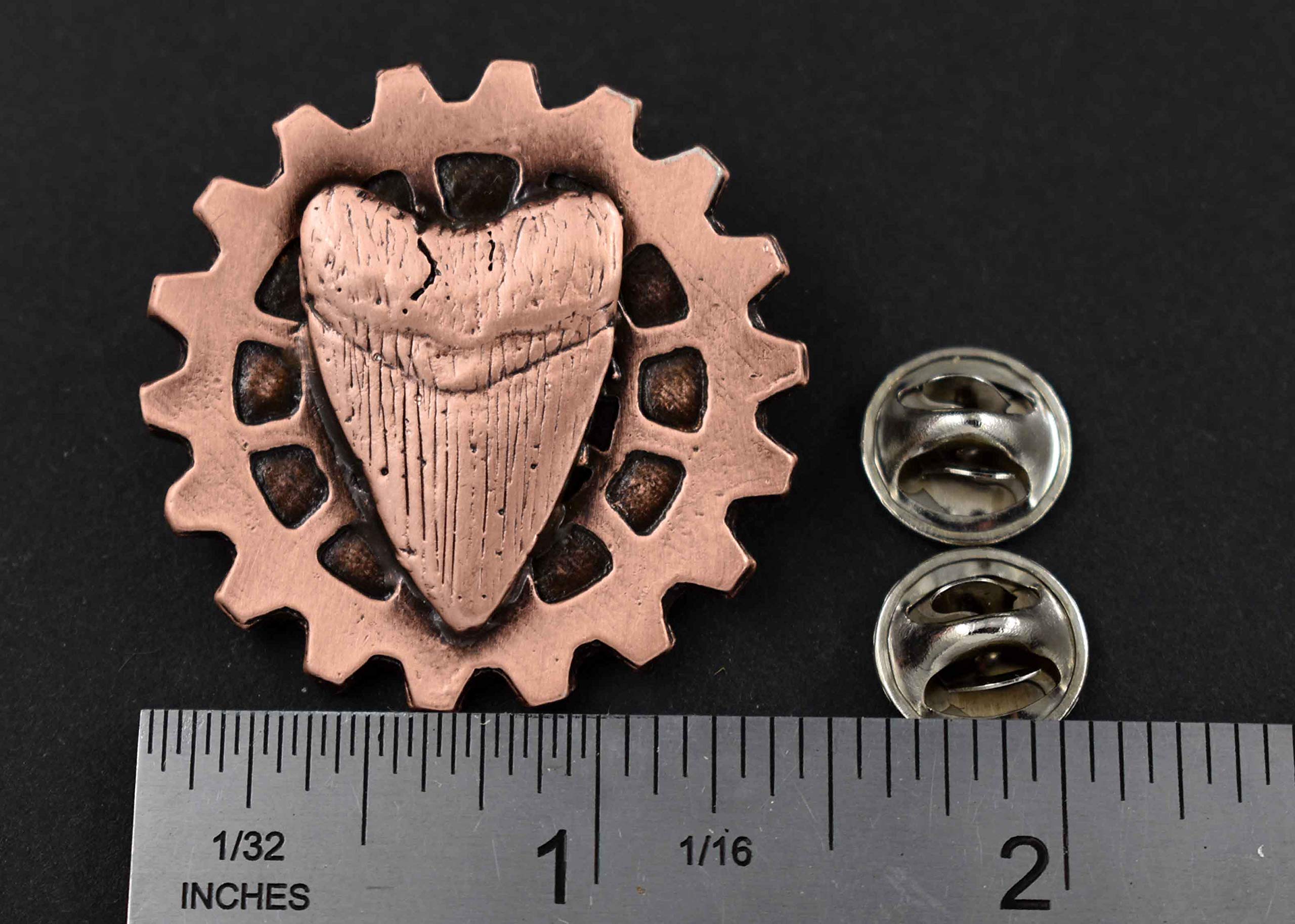 Handmade Gothic Steampunk Brooch Pins - Skull, T-Rex, Raven, Shark Tooth, Ship & Cobra Designs - Pewter, Copper & Gold Jewelry - USA Made - Perfect for Cosplay, Costume Accessories & Alternative Fashion