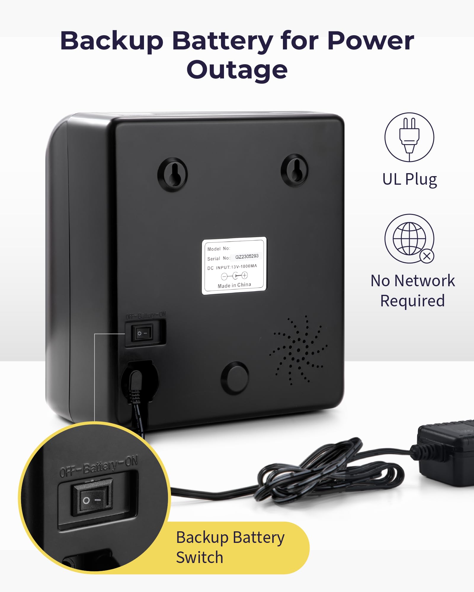 Volcora Employee Time Clock Machine - 50 Time Cards & Ink Ribbon Included - Punch Clock System for Small Business with Battery Backup - Keyless & Offline Operation - Ideal for Office, Retail Stores & Warehouse Time Tracking