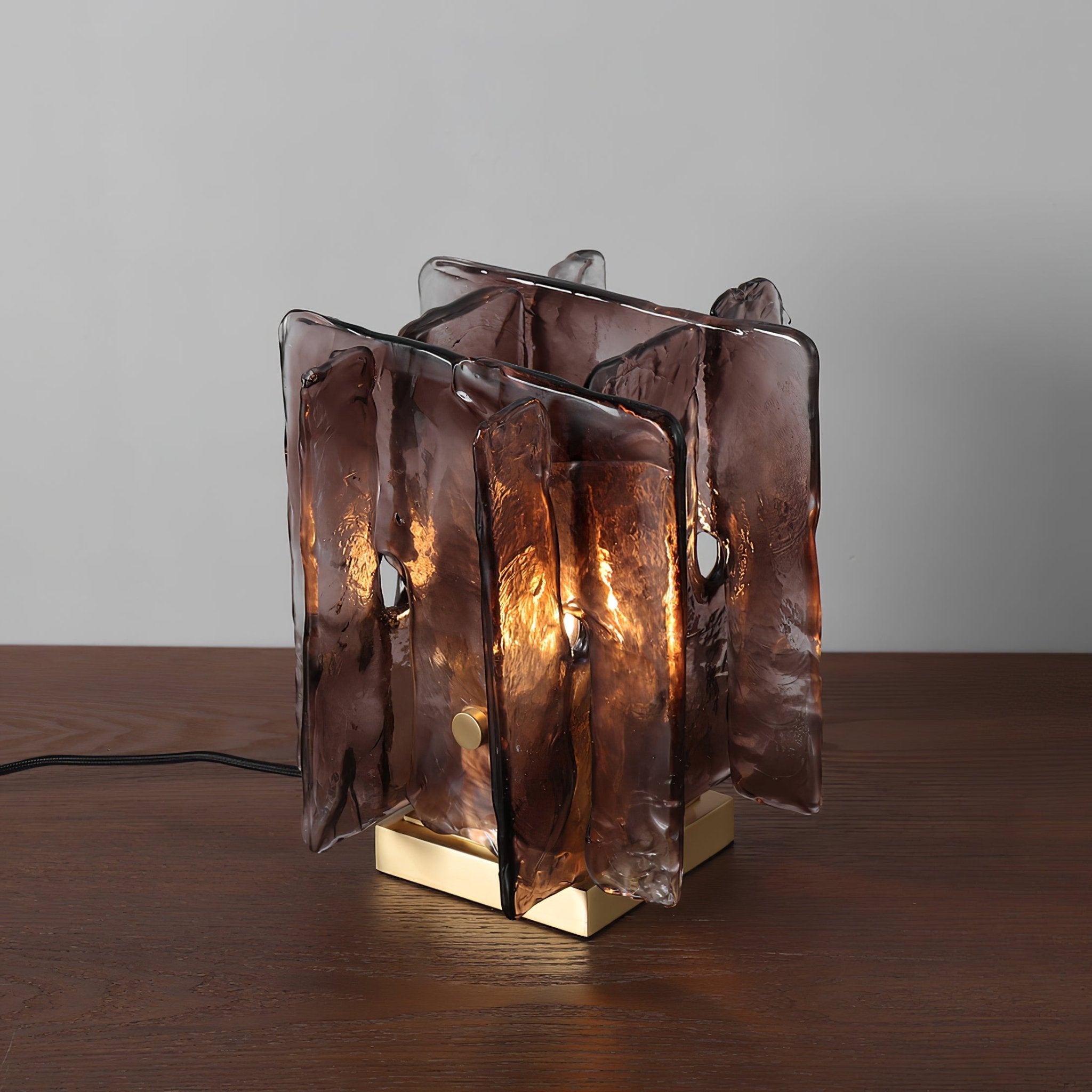 Amber LED Building Block Table Lamp - Modern Nightstand Light for Bedroom, Office, and Kids Room Decor - Perfect for Reading, Relaxing, and Creating Cozy Atmosphere