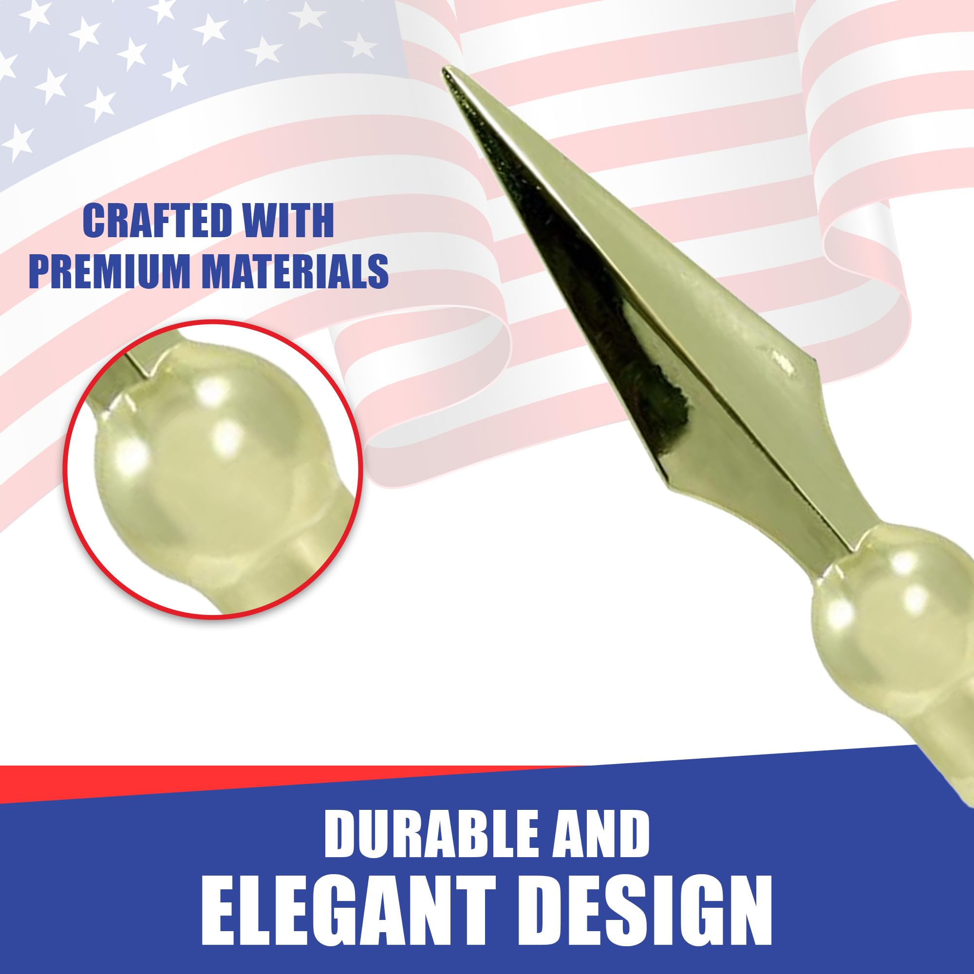 9ft Heavy Duty Indoor Flag Pole Kit - Metal Spear with Gold Texture Base & Brass Finish Aluminum Flagpole - Durable House Flagstaff for Living Room, Office, or Event Decor - Includes Interior Shaft and Stand (Flag Not Included)