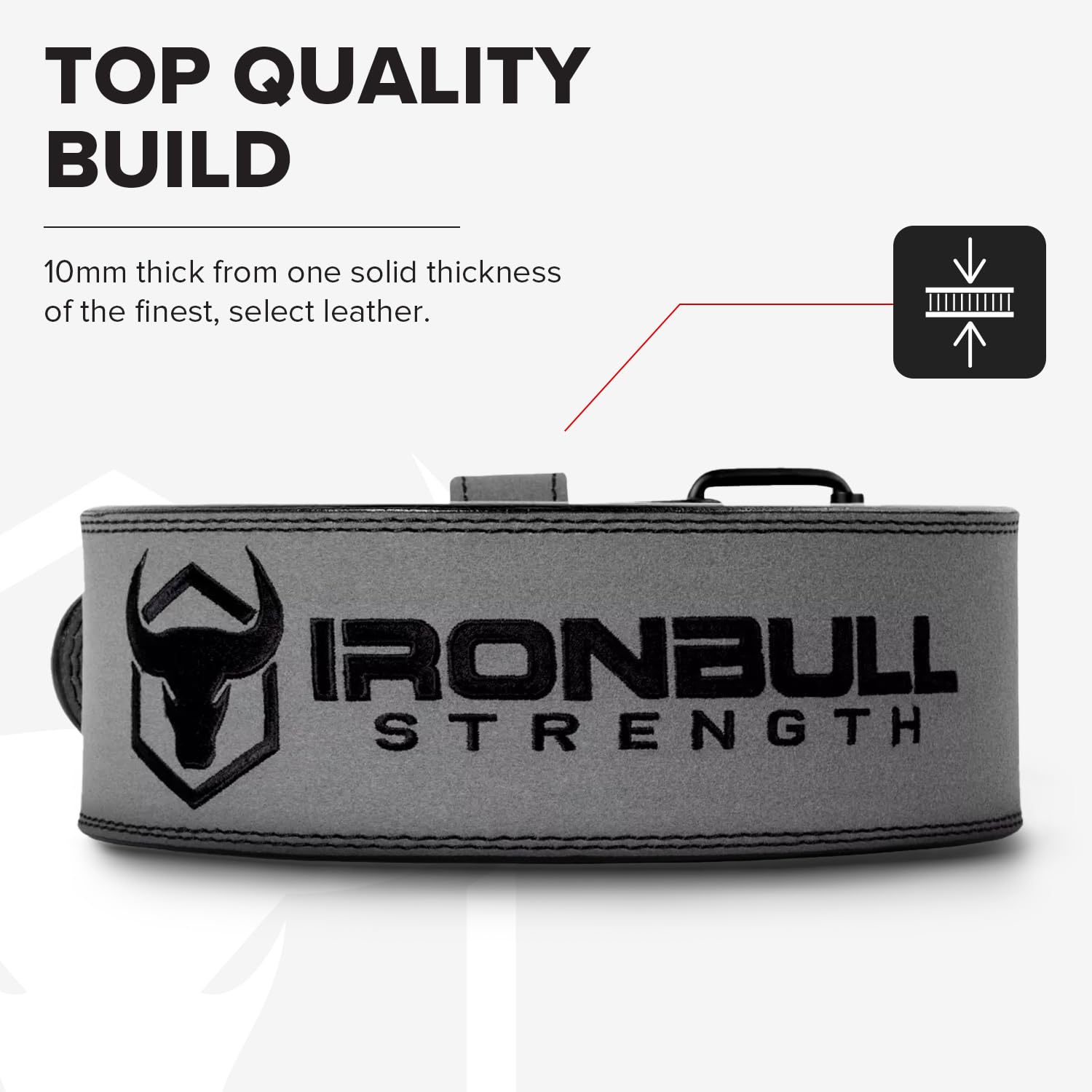 IPF Approved Powerlifting Belt 10mm - Leather Weight Lifting Belt for Squats, Deadlifts & Bench Press - 4 Inch Gym Belt for Men & Women - Back Support for Strength Training, Powerlifting & CrossFit - Perfect for Home Gym & Professional Competitions