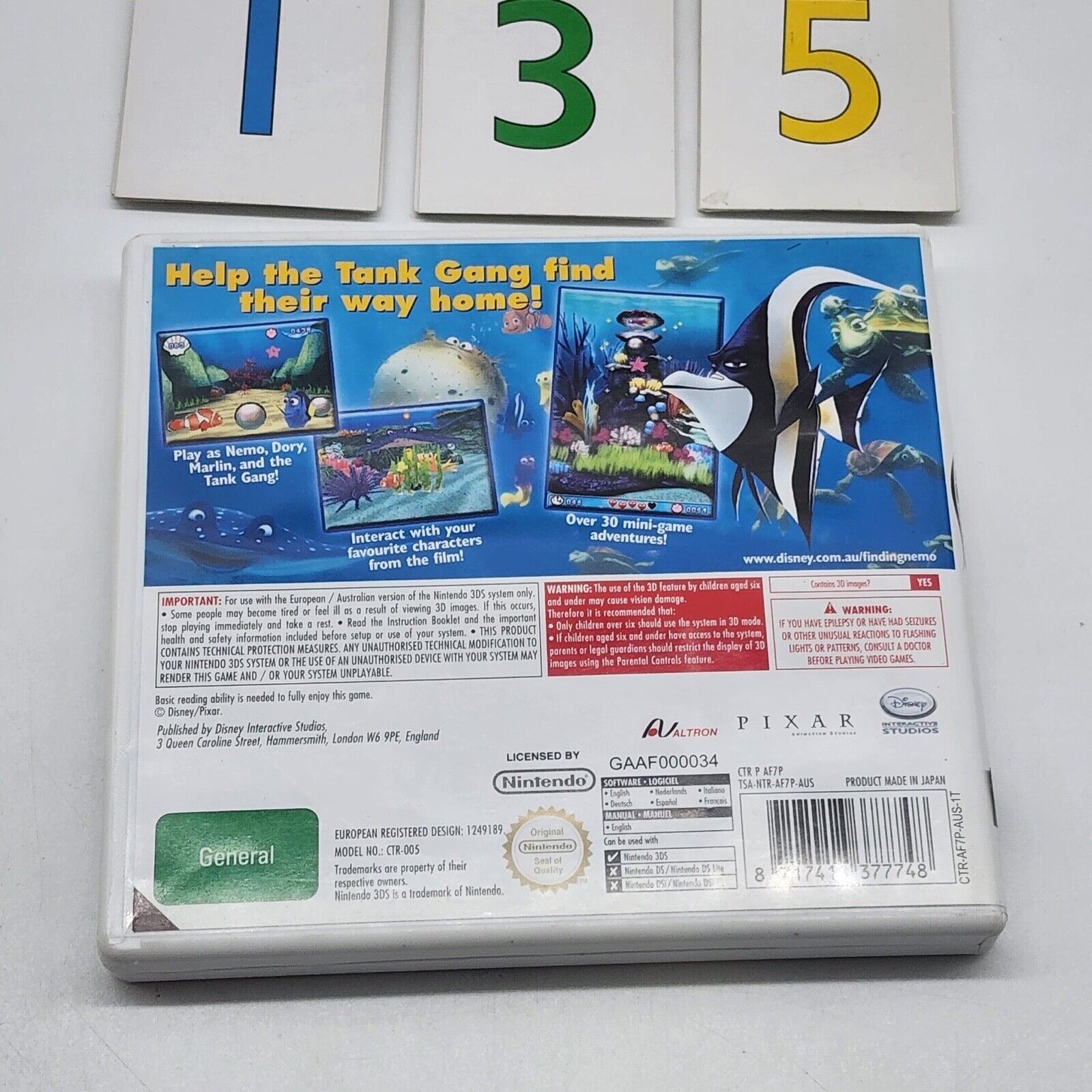 Disney Finding Nemo Escape To The Big Blue Nintendo 3DS Game with Manual - PAL Version | Adventure Game for Kids & Family | Perfect for Travel & Indoor Entertainment