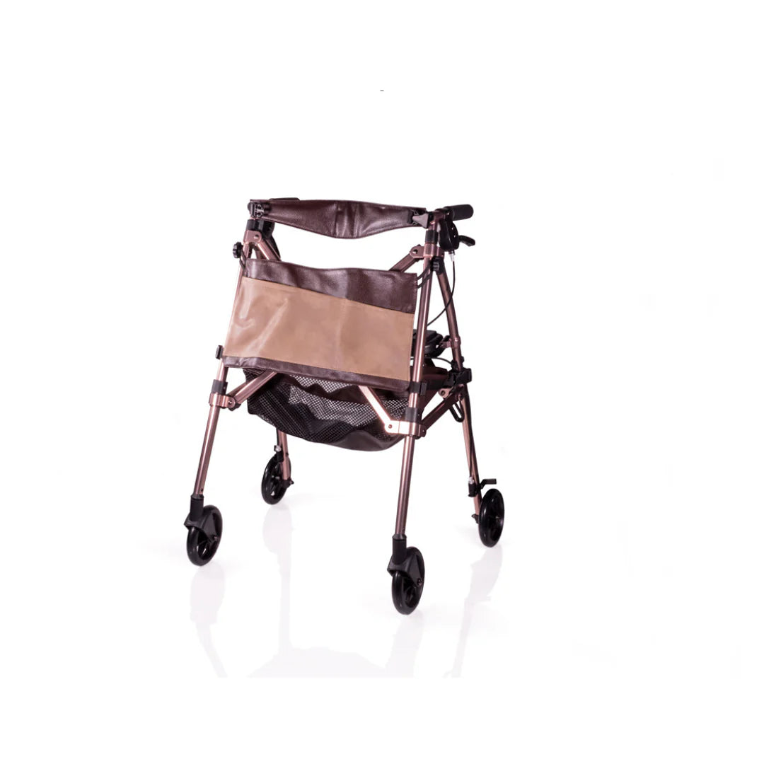 Signature Life Elite Travel Rollator - Lightweight Folding Walker with Seat & Basket for Seniors - Ideal for Shopping, Travel & Outdoor Activities