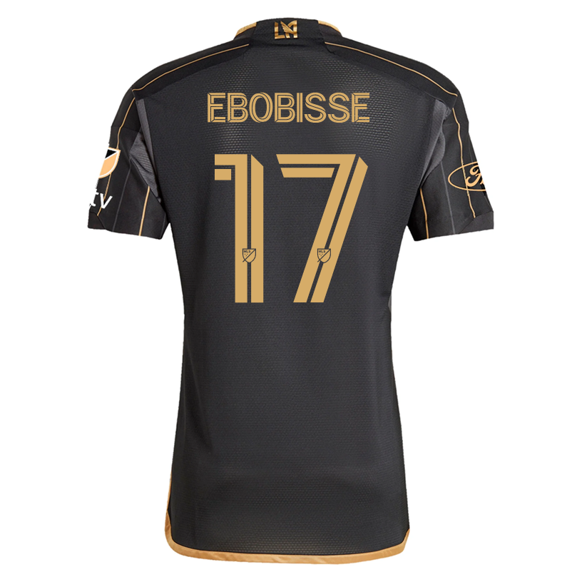 Adidas Jeremy Ebobisse LAFC Home 2025 Soccer Jersey with MLS, Apple TV & Ford Patches - Black & Gold Colors - Perfect for MLS Games, Fan Events & Soccer Enthusiasts